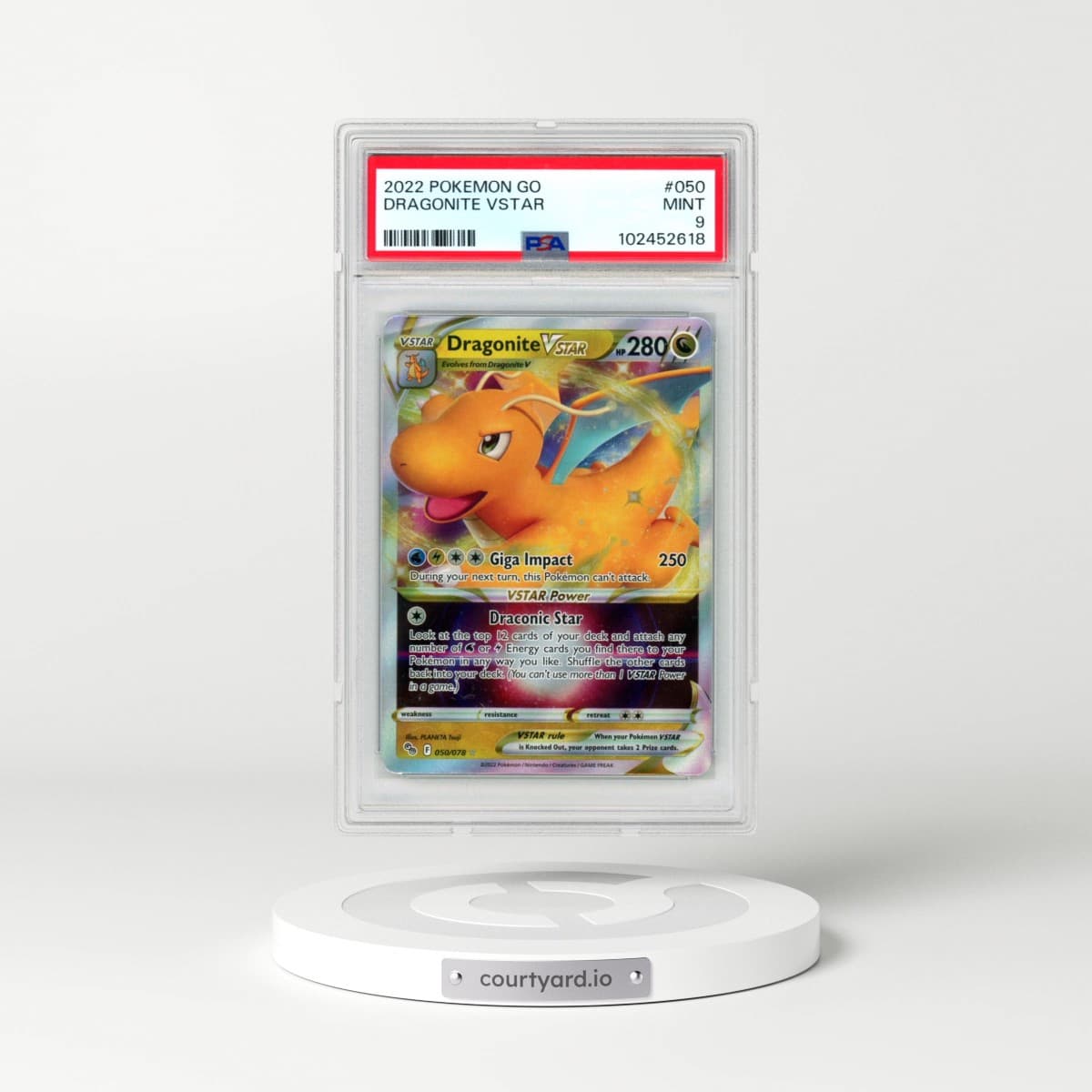 2022 Pokémon Go #050 Dragonite Vstar (PSA 9 MINT)