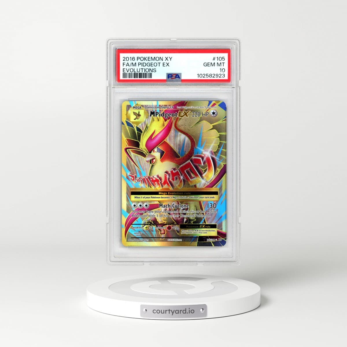 2016 Pokémon XY Evolutions #105 M Pidgeot EX - Holo Full Art (PSA 10 GEM MINT)