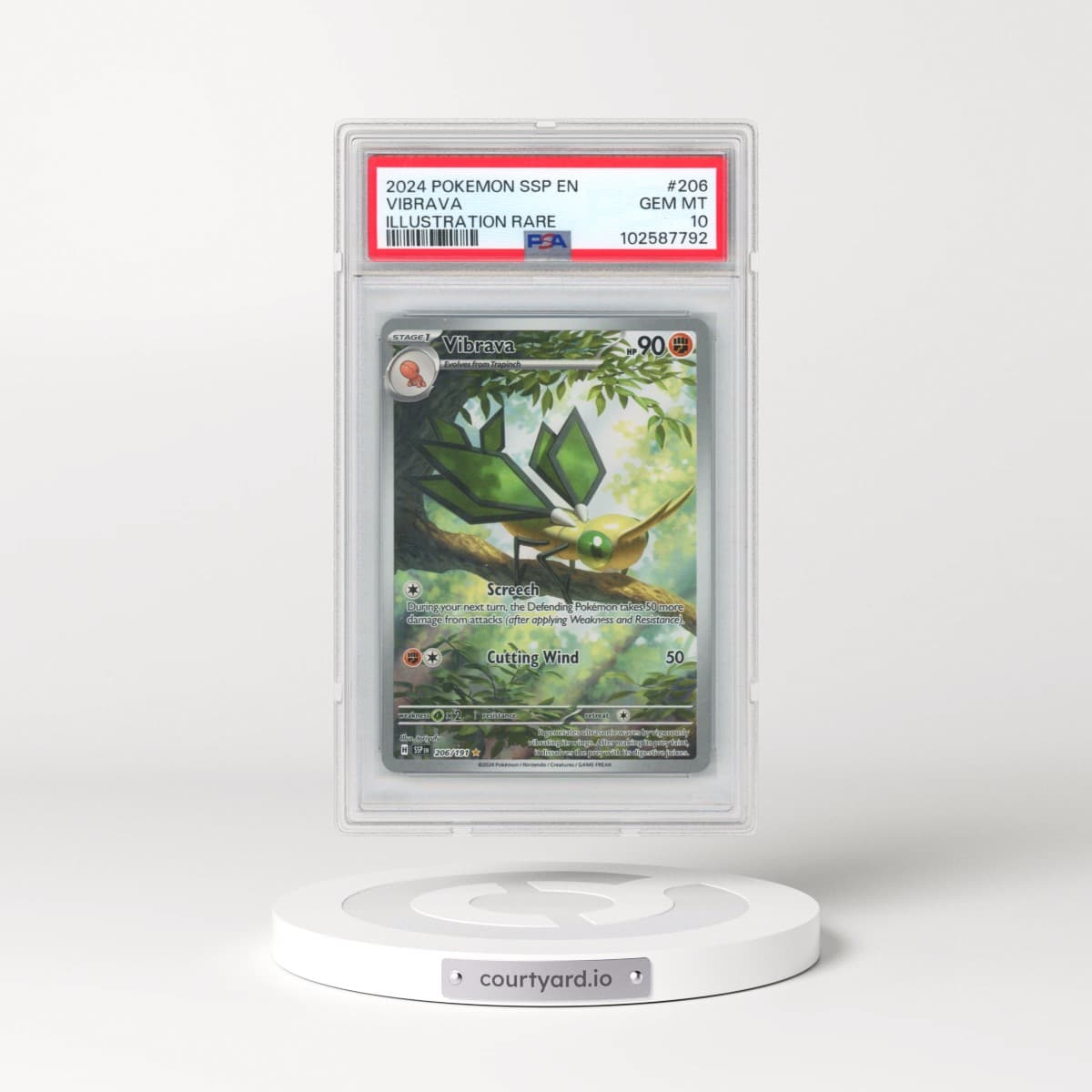 2024 Pokémon Ssp EN-Surging Sparks #206 Vibrava - Illustration Rare (PSA 10 GEM MINT)