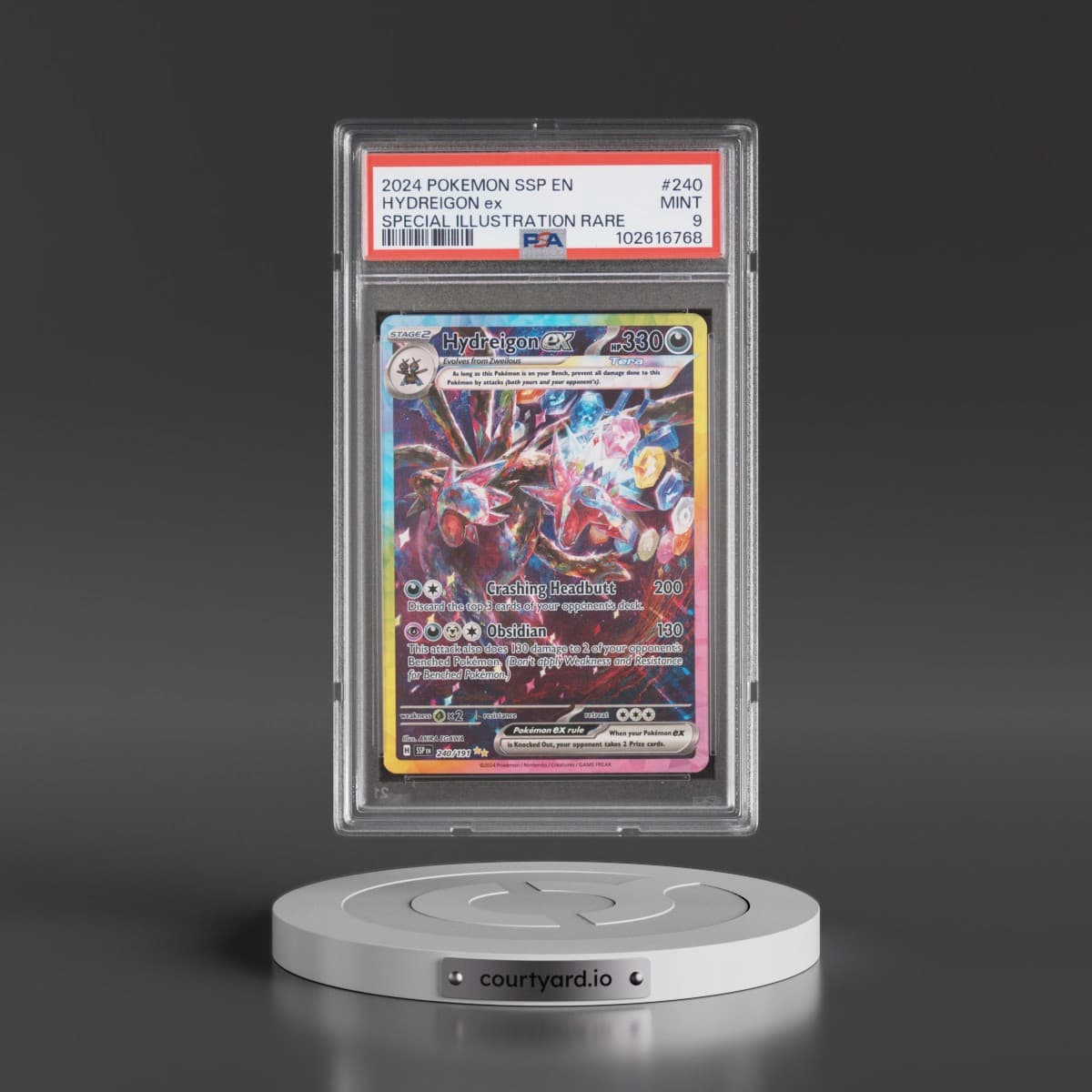 2024 Pokémon Ssp EN-Surging Sparks #240 Hydreigon EX - Holo Special Illustration Rare (PSA 9 MINT)