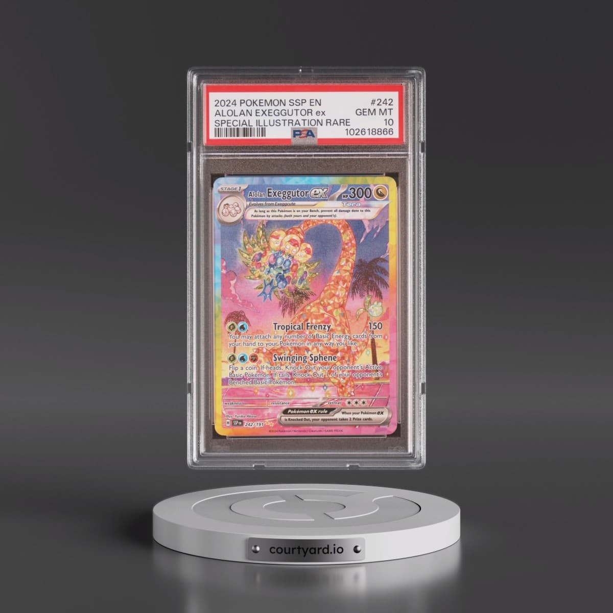 2024 Pokémon Ssp EN-Surging Sparks #242 Alolan Exeggutor EX - Holo Special Illustration Rare (PSA 10 GEM MINT)