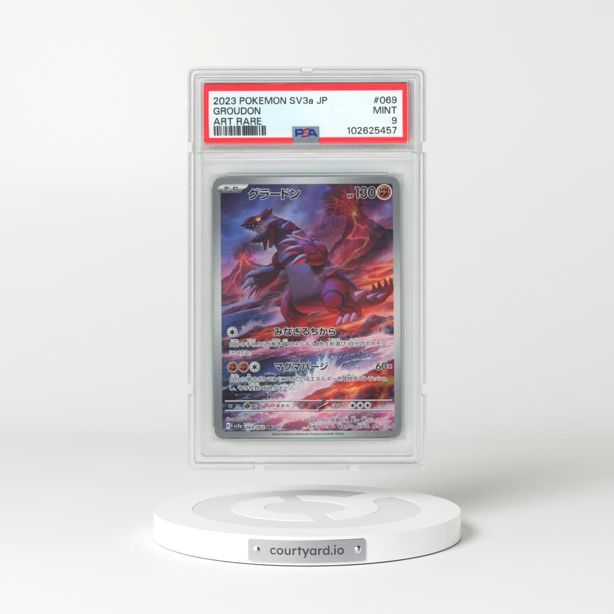 2023 Pokémon Sv3a-Raging Surf #069 Groudon - Art Rare (PSA 9 MINT)