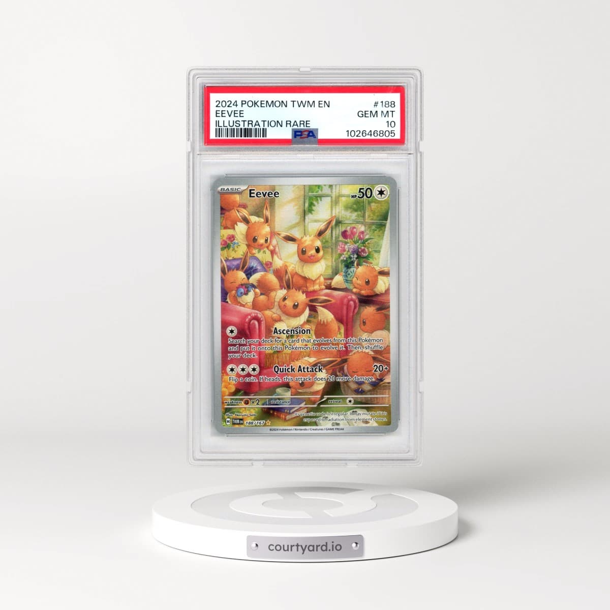 2024 Pokémon Twm EN-Twilight Masquerade #188 Eevee - Illustration Rare (PSA 10 GEM MINT)