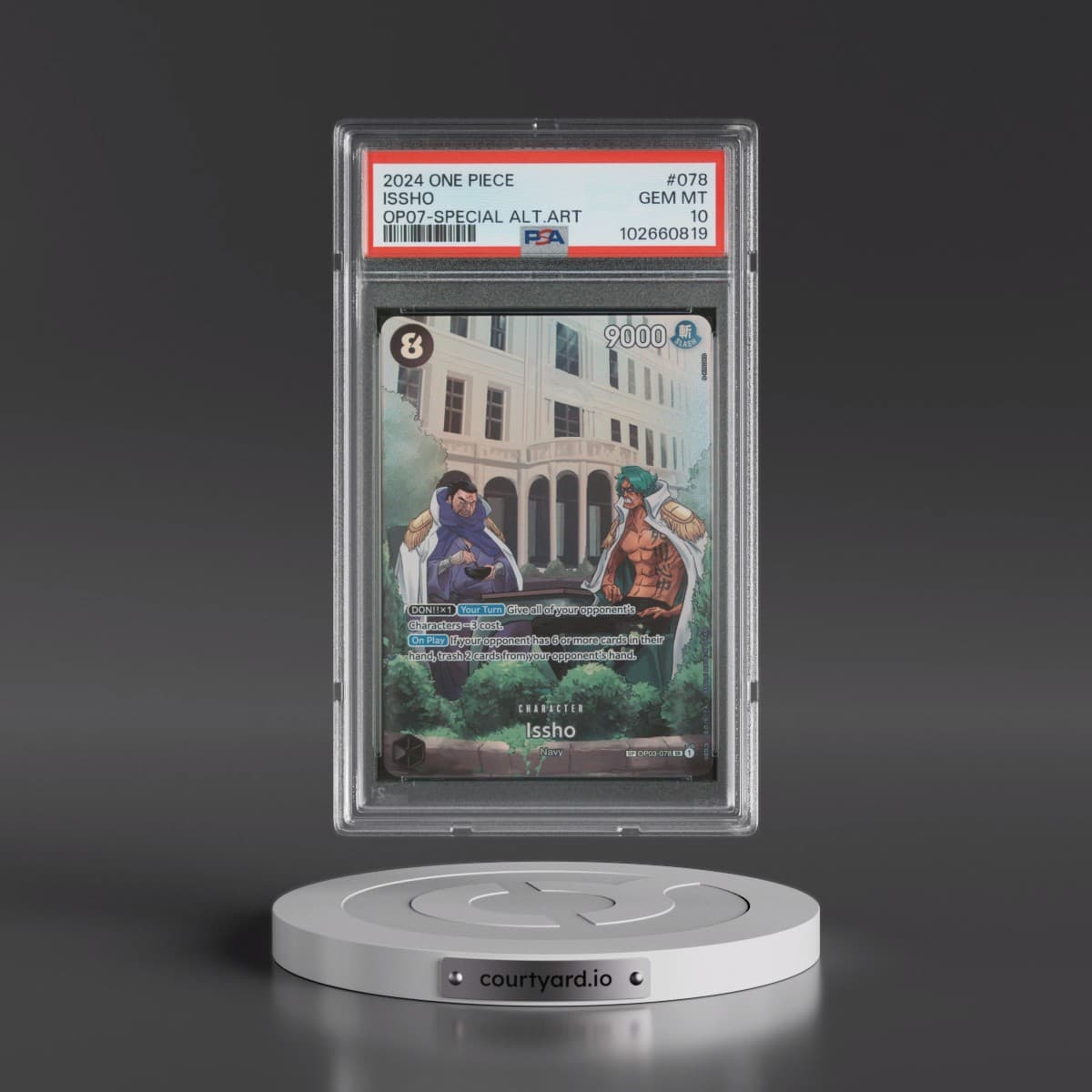 2024 One Piece OP07-500 Years in the Future #078 Issho - Special Alternate Art (PSA 10 GEM MINT)