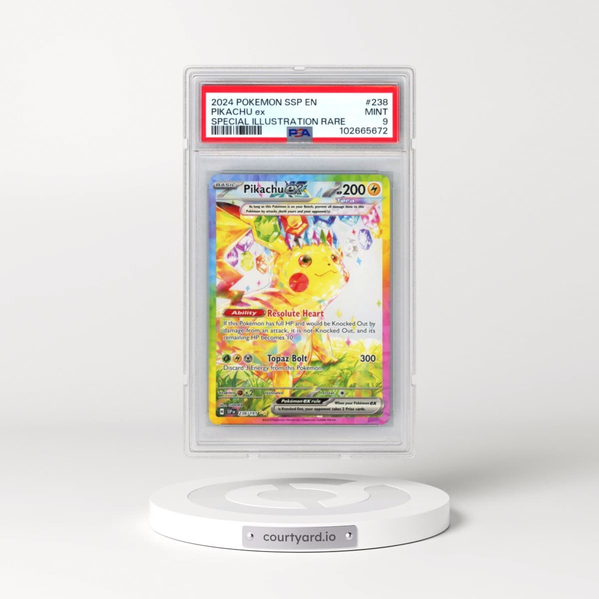 2024 Pokémon Ssp EN-Surging Sparks #238 Pikachu EX - Holo Special Illustration Rare (PSA 9 MINT)
