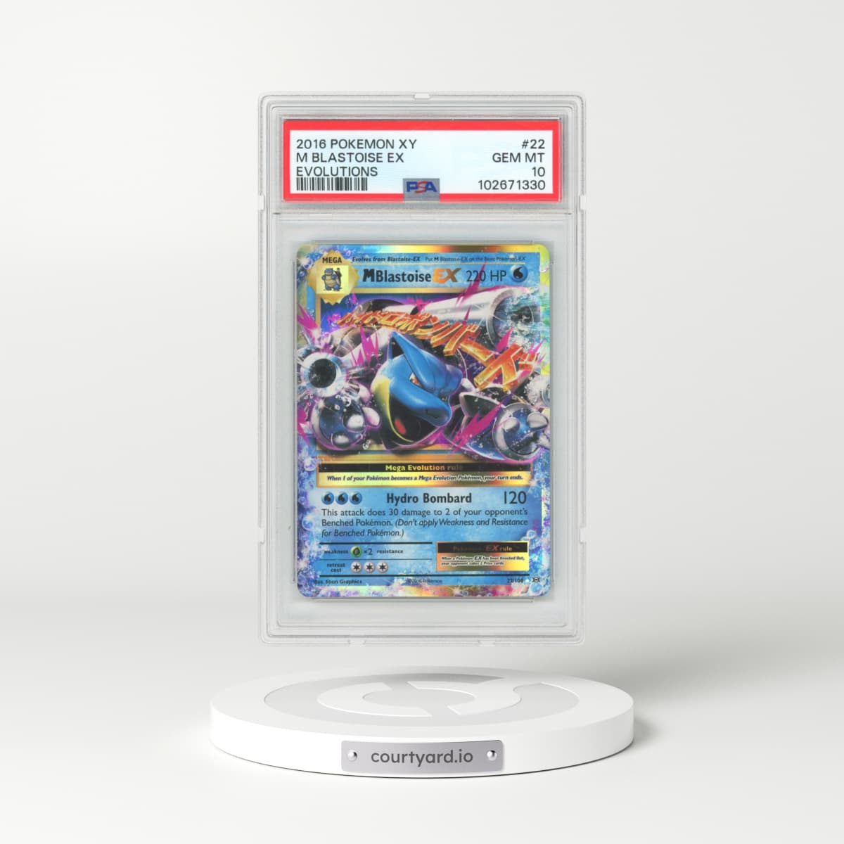 2016 Pokémon XY Evolutions #22 M Blastoise EX - Holo (PSA 10 GEM MINT)