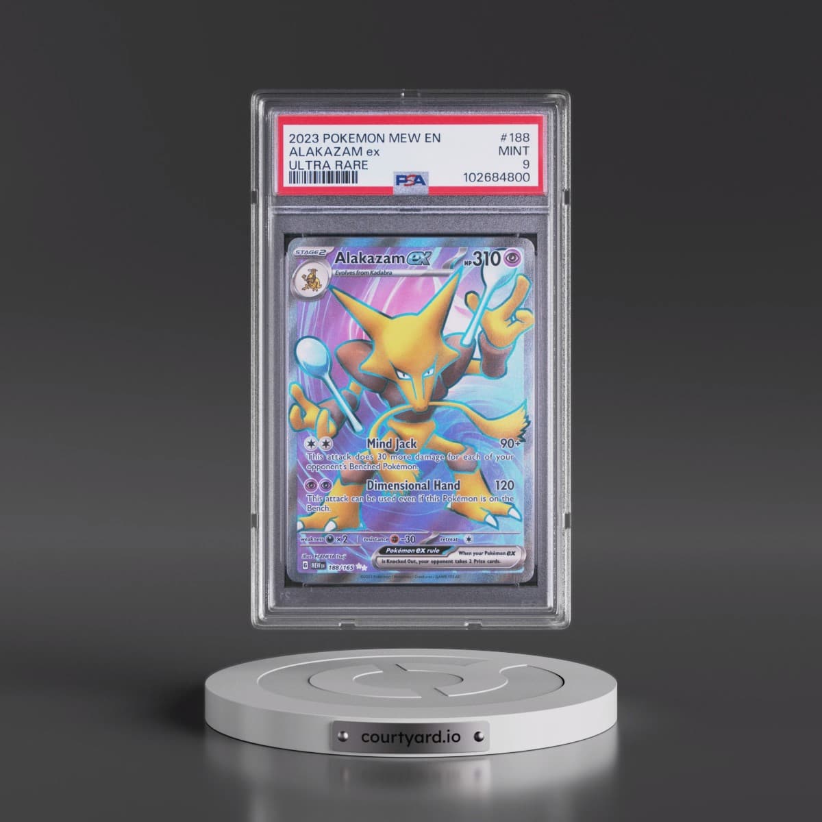 2023 Pokémon Mew EN-151 #188 Alakazam EX - Holo Ultra Rare (PSA 9 MINT)