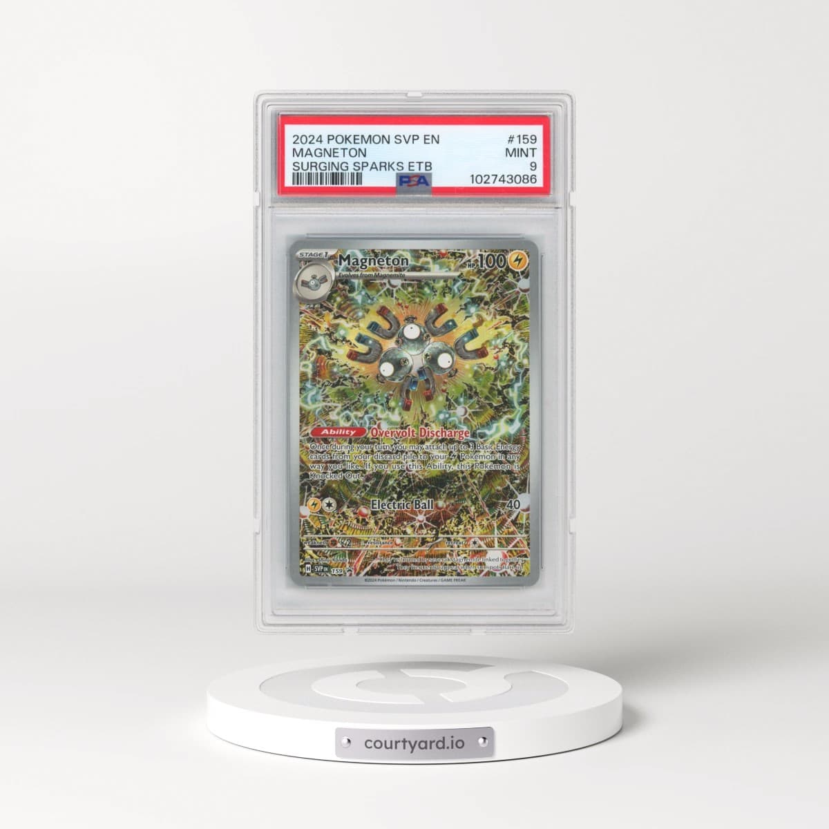 2024 Pokémon Svp EN-SV Black Star Promo #159 Magneton - Surging Sparks Elite Trainer Box (PSA 9 MINT)