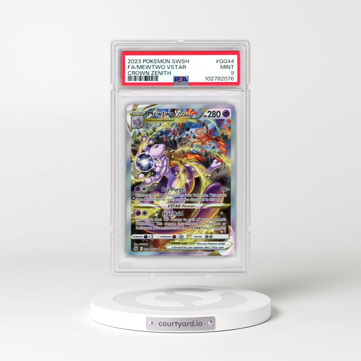 2023 Pokémon Sword and Shield Crown Zenith #GG44 Mewtwo Vstar - Full Art (PSA 9 MINT)