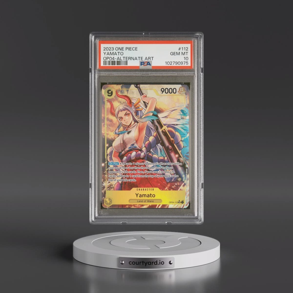 2023 One Piece OP04-Kingdoms of Intrigue #112 Yamato - Alternate Art (PSA 10 GEM MINT)