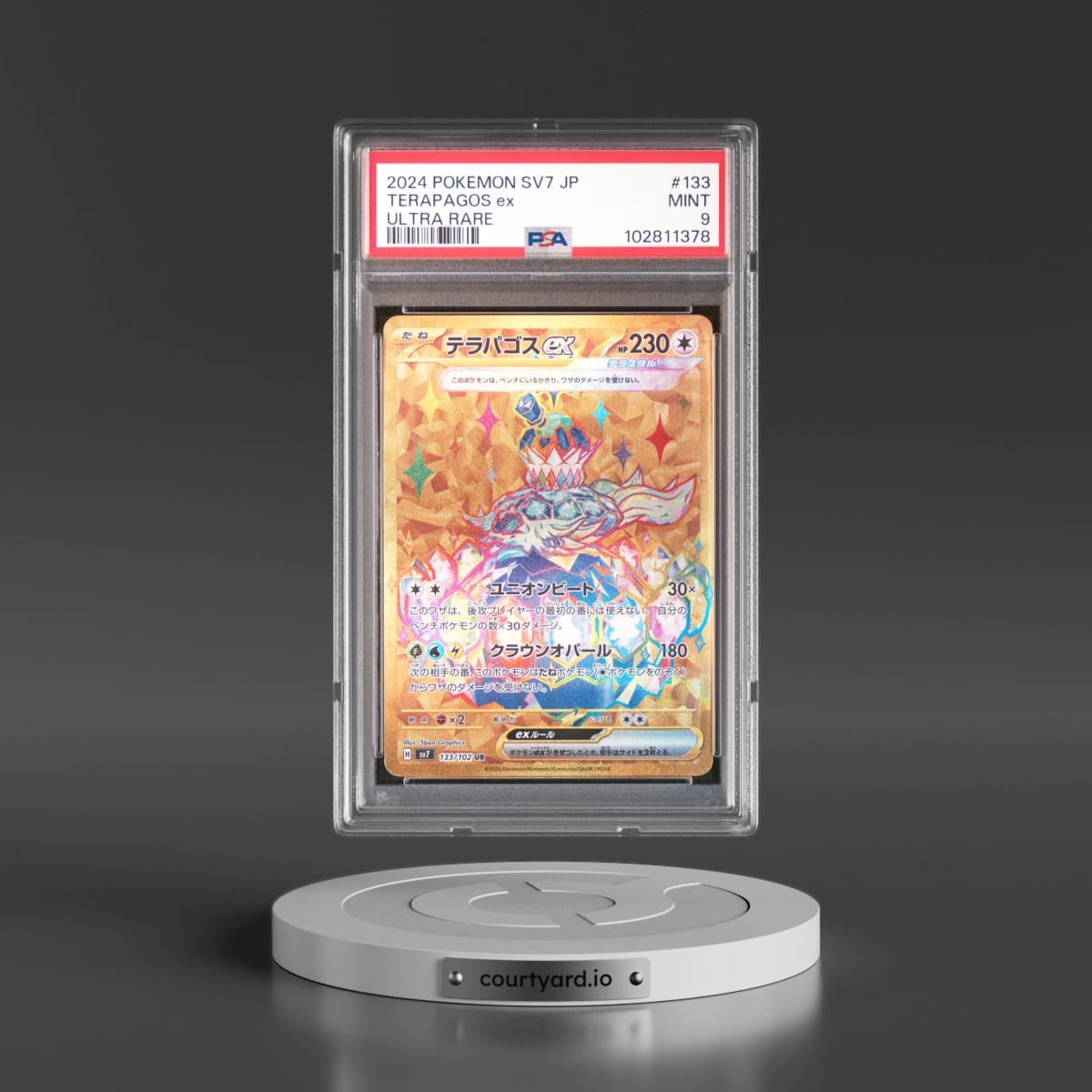 2024 Pokémon SV7-Stellar Miracle #133 Terapagos EX - Holo Ultra Rare (PSA 9 MINT)
