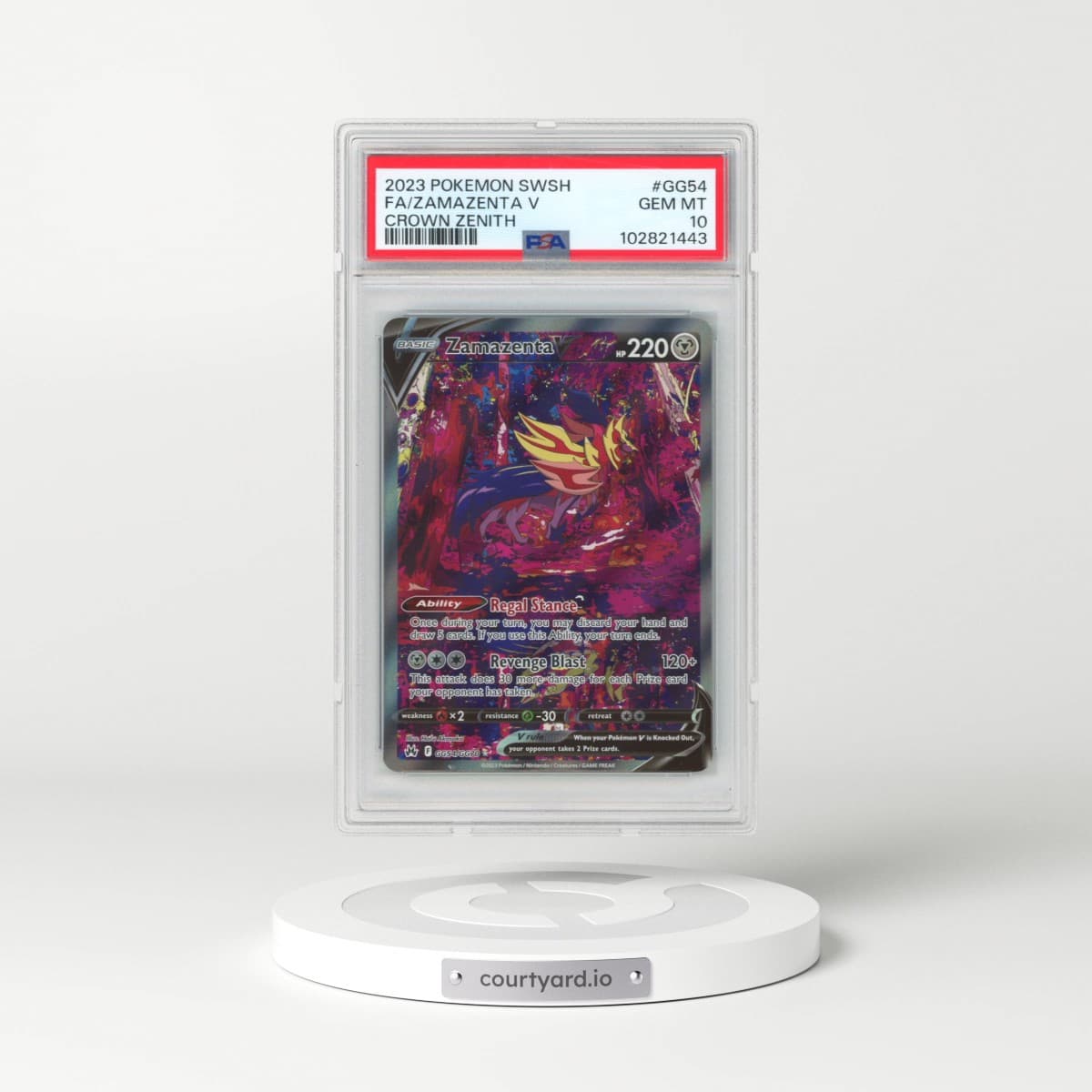 2023 Pokémon Sword and Shield Crown Zenith #GG54 Zamazenta V - Holo Full Art (PSA 10 GEM MINT)