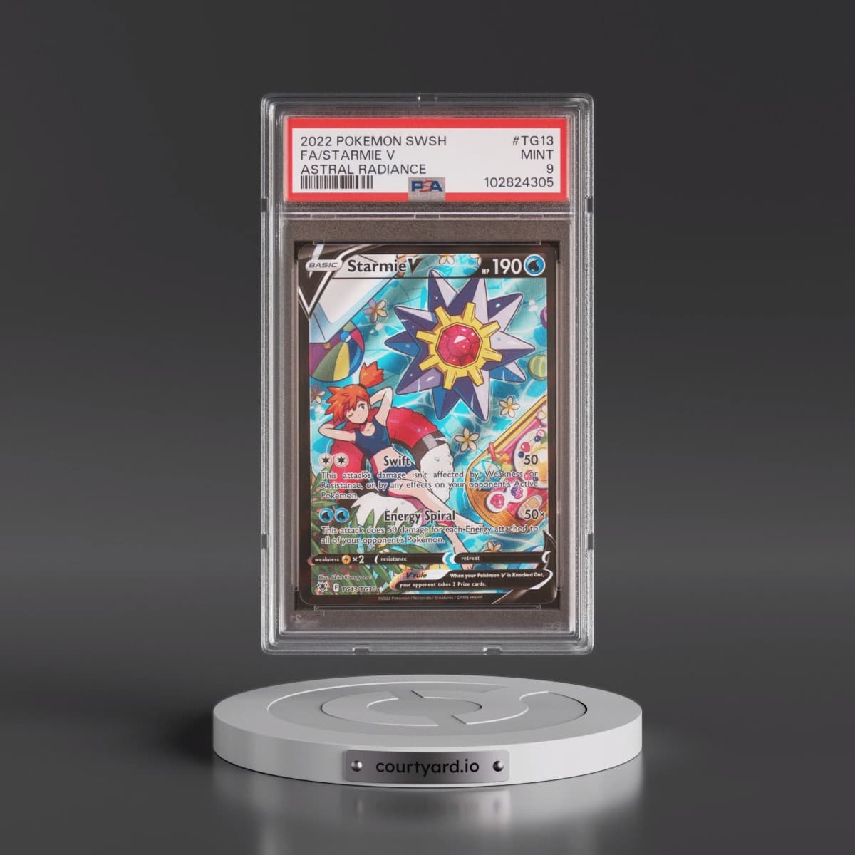 2022 Pokémon Sword & Shield Astral Radiance #TG13 Starmie V - Holo Full Art (PSA 9 MINT)