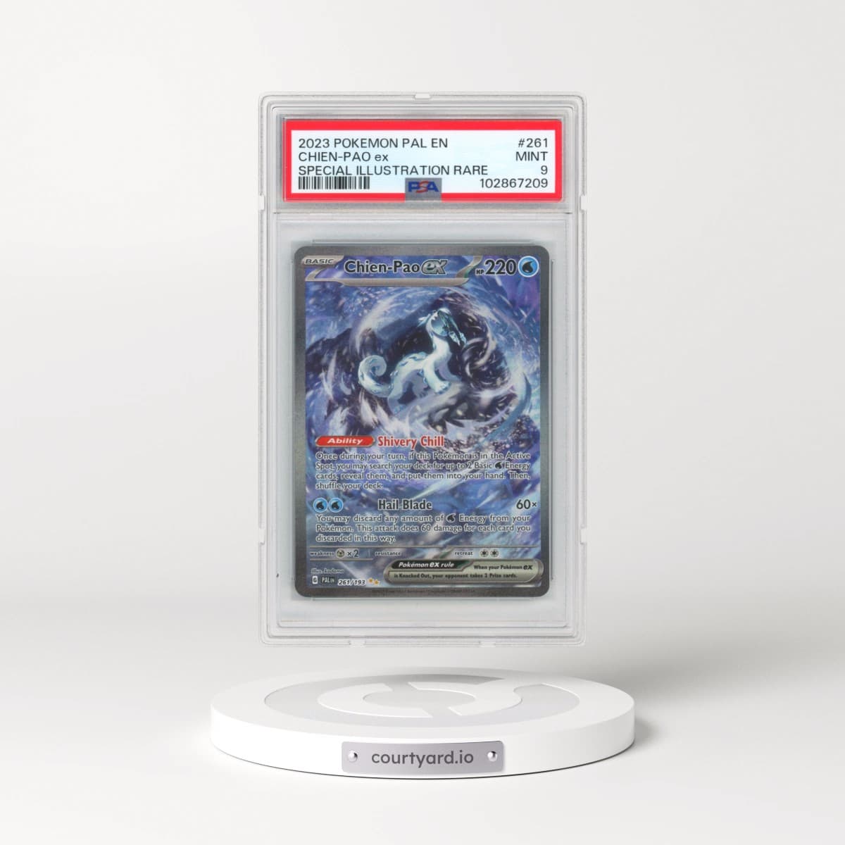 2023 Pokémon Pal EN-Paldea Evolved #261 Chien-Pao EX - Holo Special Illustration Rare (PSA 9 MINT)
