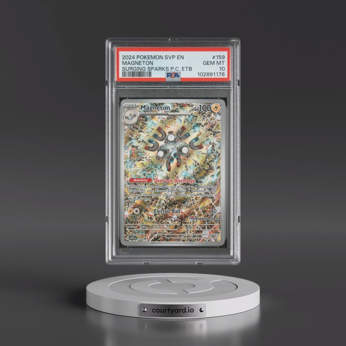 2024 Pokémon Svp EN-SV Black Star Promo #159 Magneton - Surging Sparks Pokemon Center Elite Trainer Box (PSA 10 GEM MINT)