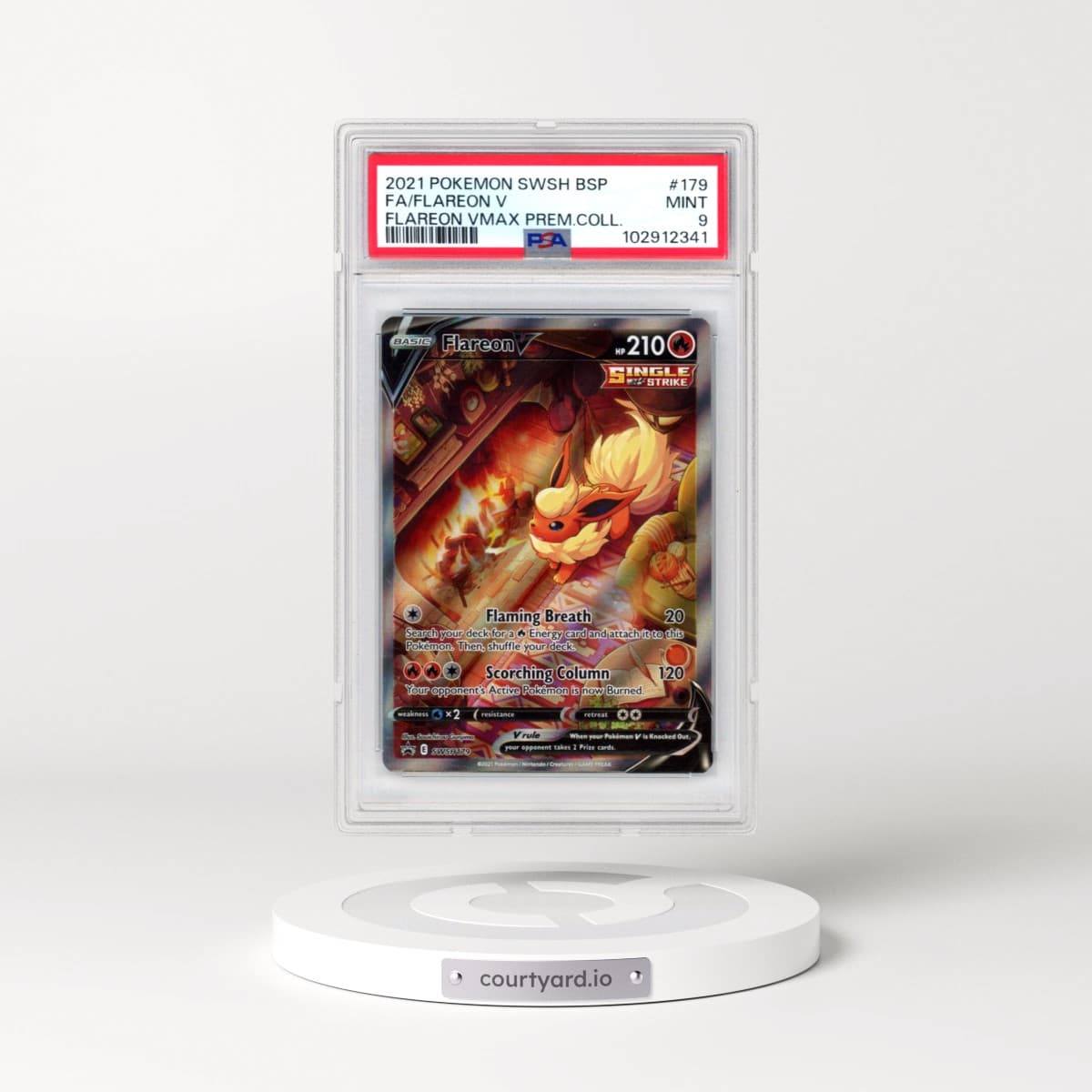 2021 Pokémon Swsh Black Star Promo #179 Flareon V - Holo Full Art Flareon Vmax Premium Collection (PSA 9 MINT)