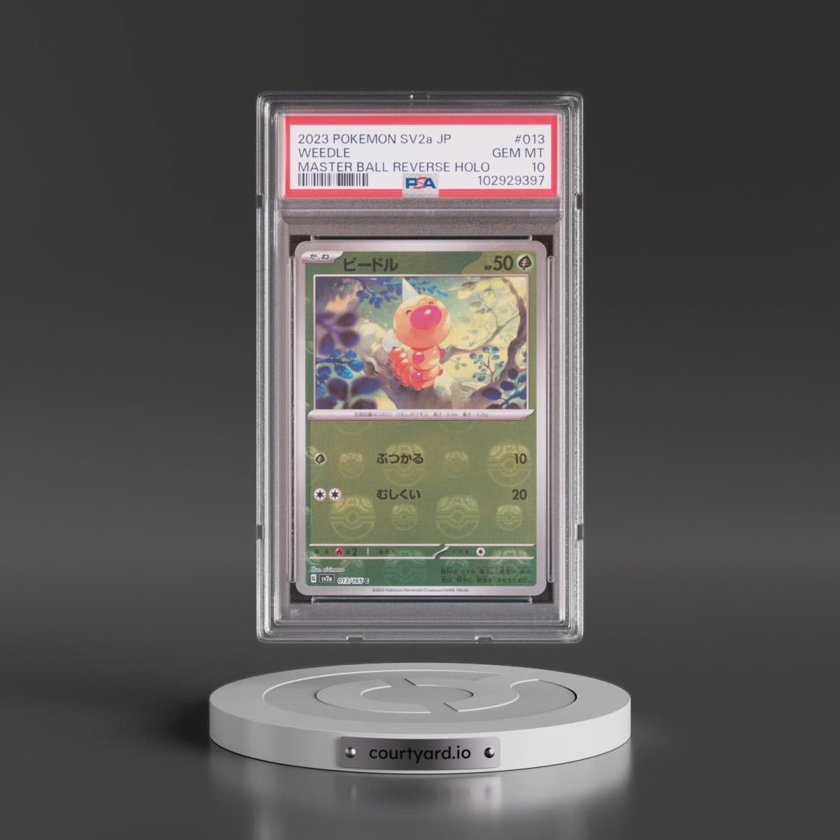 2023 Pokémon Sv2a-Pokemon 151 #013 Weedle - Reverse Holo Master Ball (PSA 10 GEM MINT)