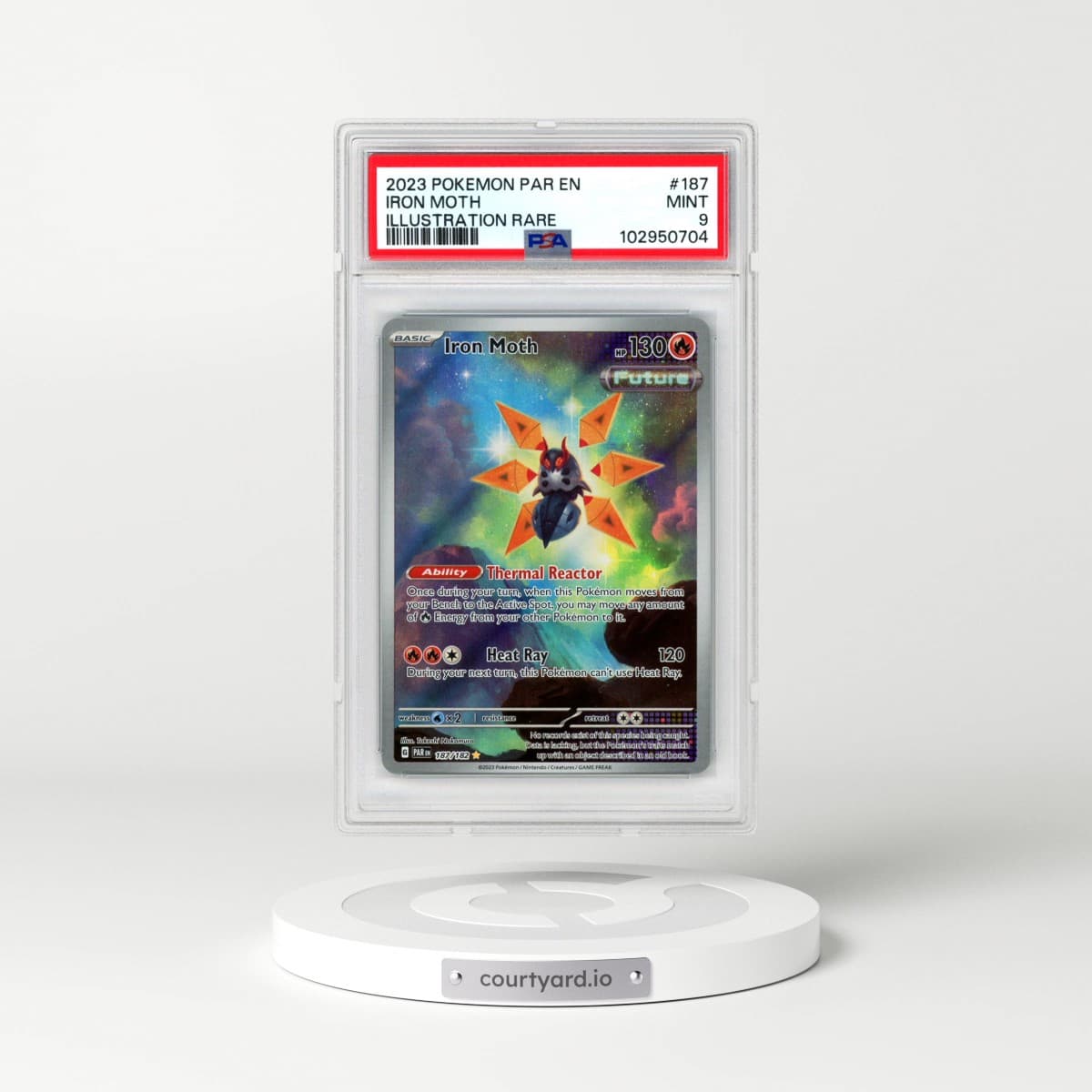 2023 Pokémon Par EN-Paradox Rift #187 Iron Moth - Illustration Rare (PSA 9 MINT)