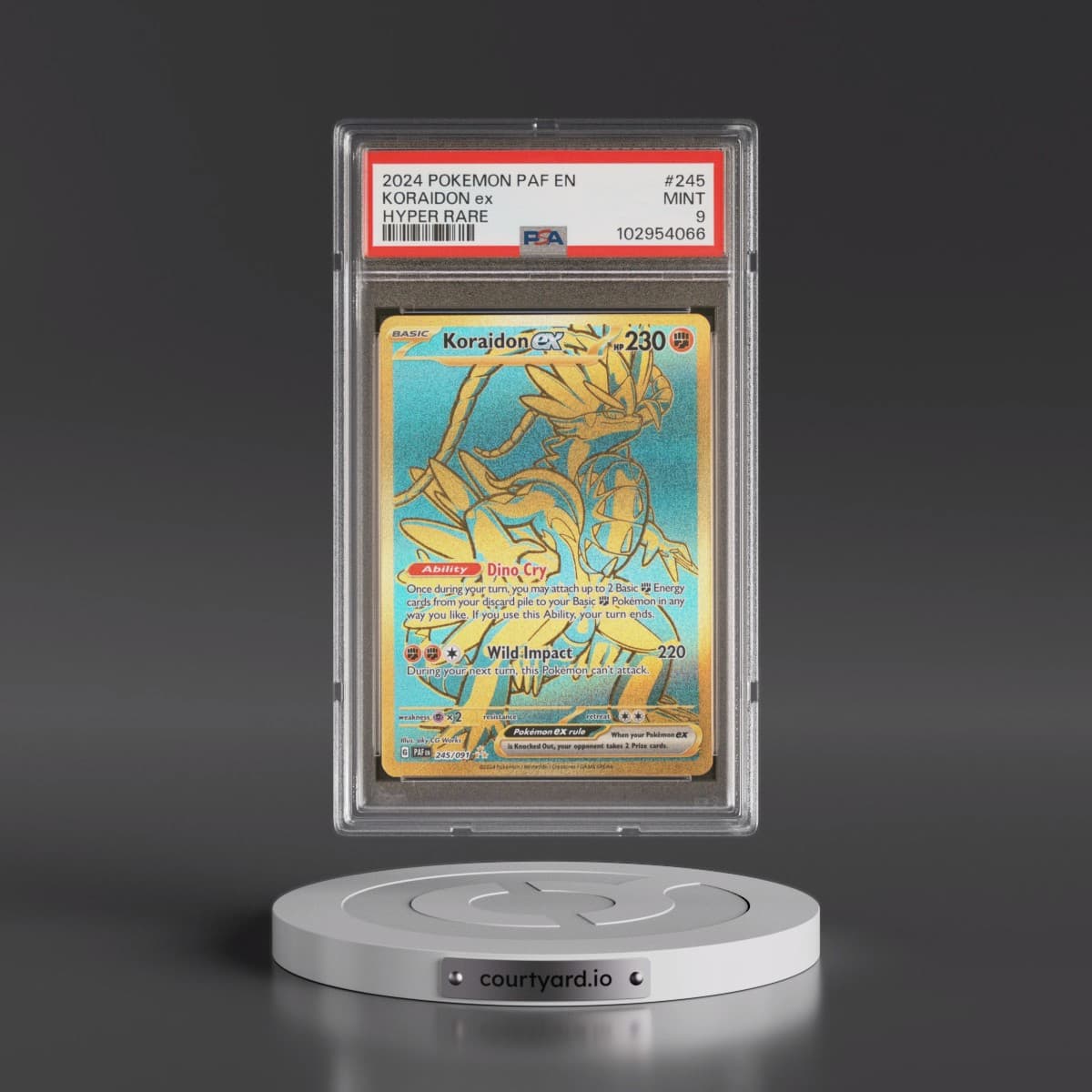 2024 Pokémon Paf EN-Paldean Fates #245 Koraidon EX - Holo Hyper Rare (PSA 9 MINT)