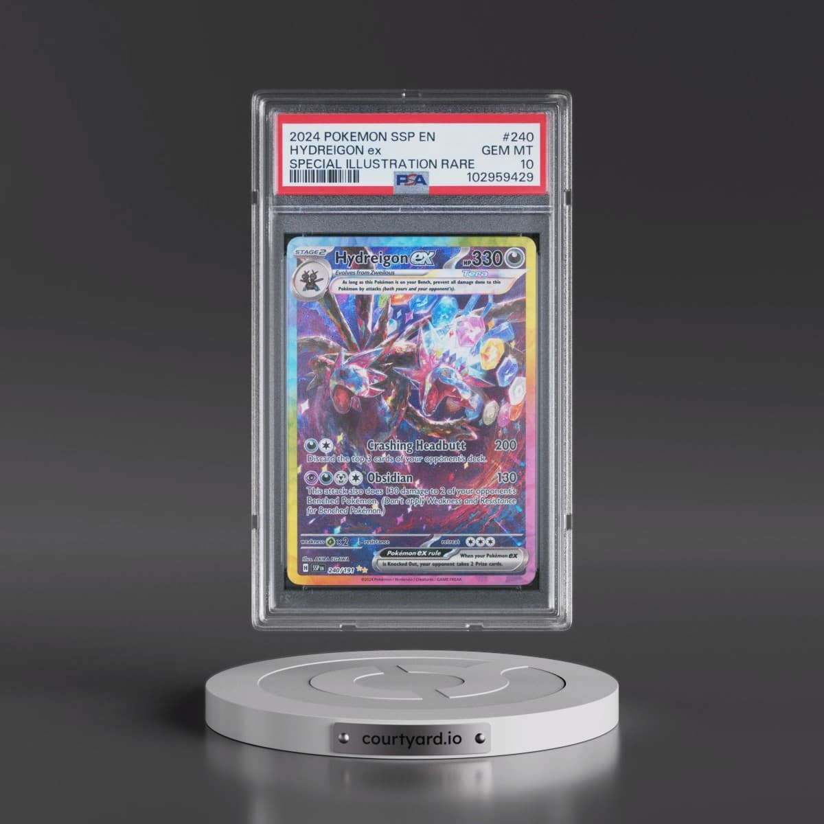 2024 Pokémon Ssp EN-Surging Sparks #240 Hydreigon EX - Holo Special Illustration Rare (PSA 10 GEM MINT)