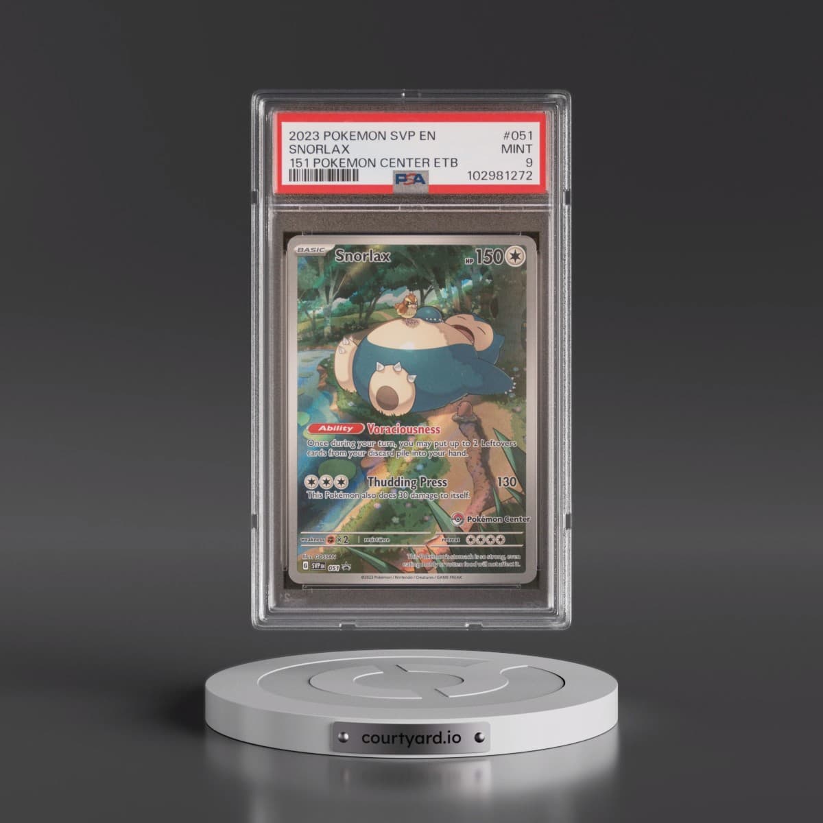 2023 Pokémon Svp EN-SV Black Star Promo #051 Snorlax - 151 Pokemon Center Elite Trainer Box (PSA 9 MINT)