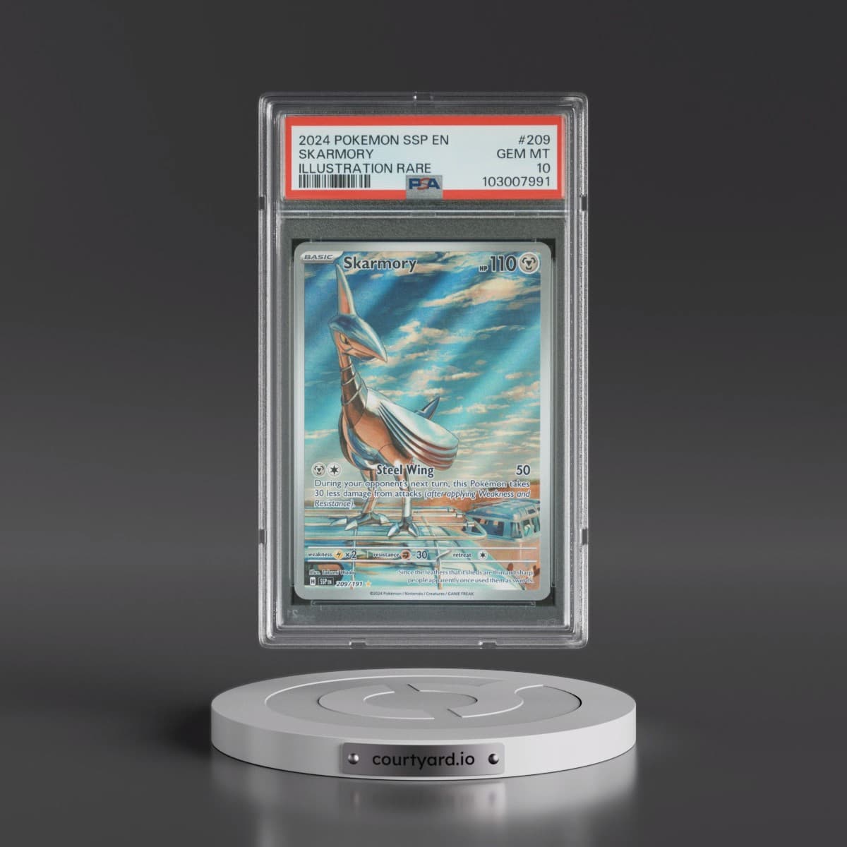 2024 Pokémon Ssp EN-Surging Sparks #209 Skarmory - Illustration Rare (PSA 10 GEM MINT)