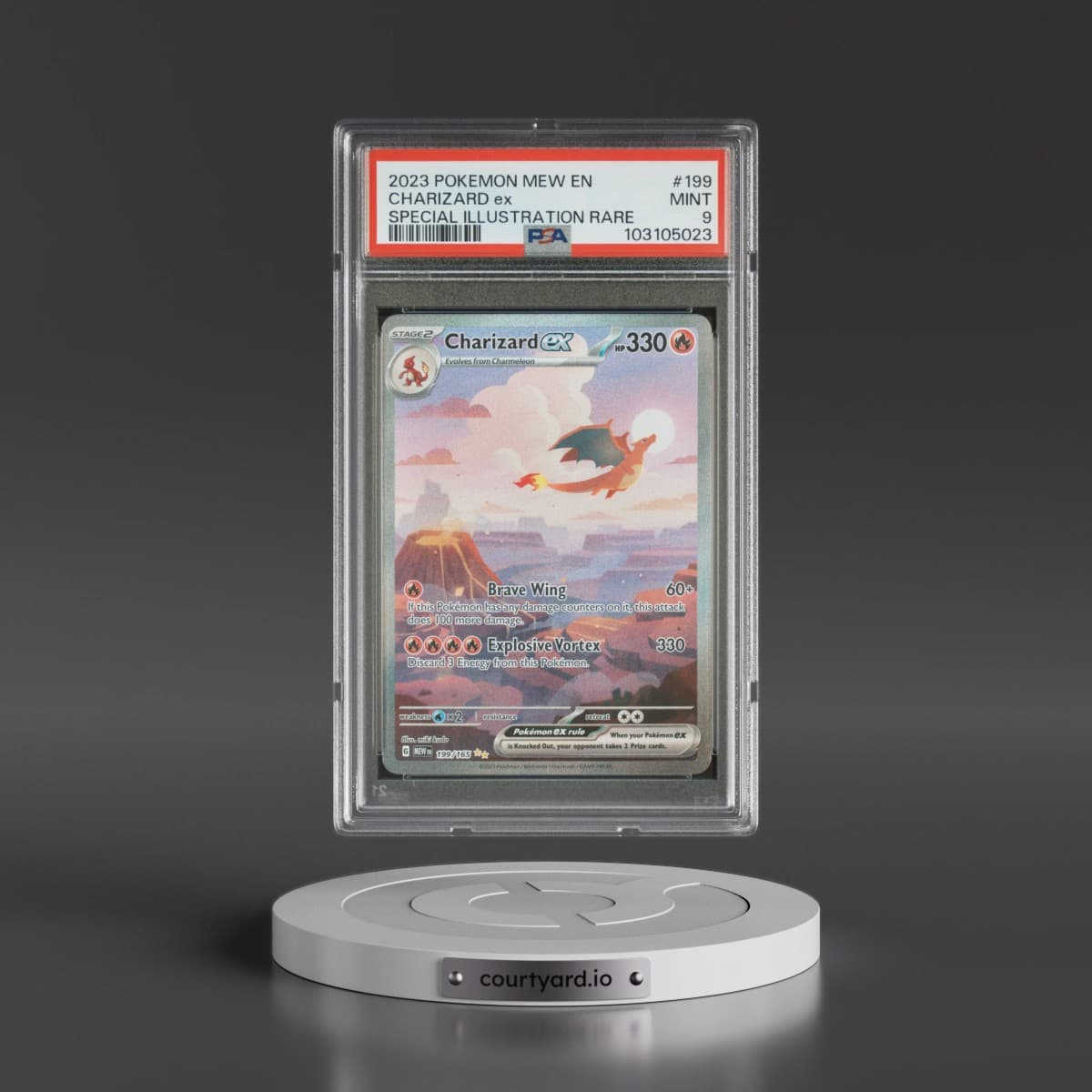 2023 Pokémon Mew EN-151 #199 Charizard EX - Holo Special Illustration Rare (PSA 9 MINT)
