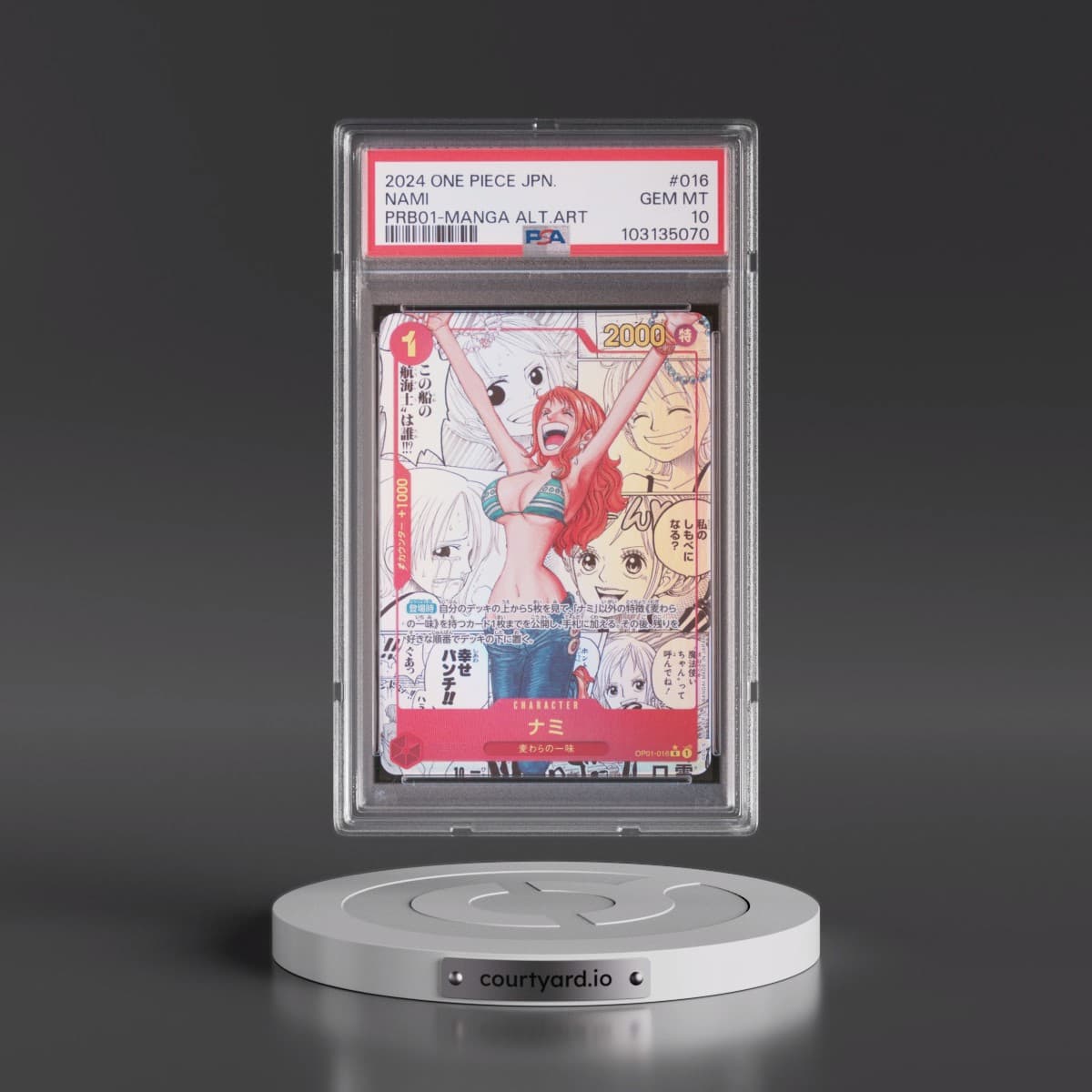 2024 One Piece Japanese Premium Booster -One Piece Card the Best #016 Nami - Manga Alternate Art (PSA 10 GEM MINT)