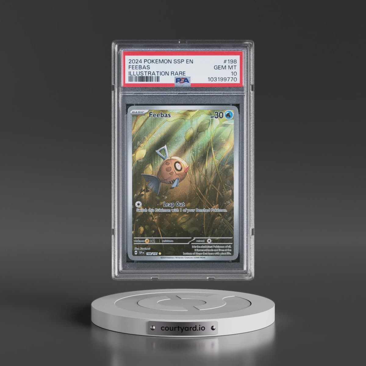 2024 Pokémon Ssp EN-Surging Sparks #198 Feebas - Illustration Rare (PSA 10 GEM MINT)