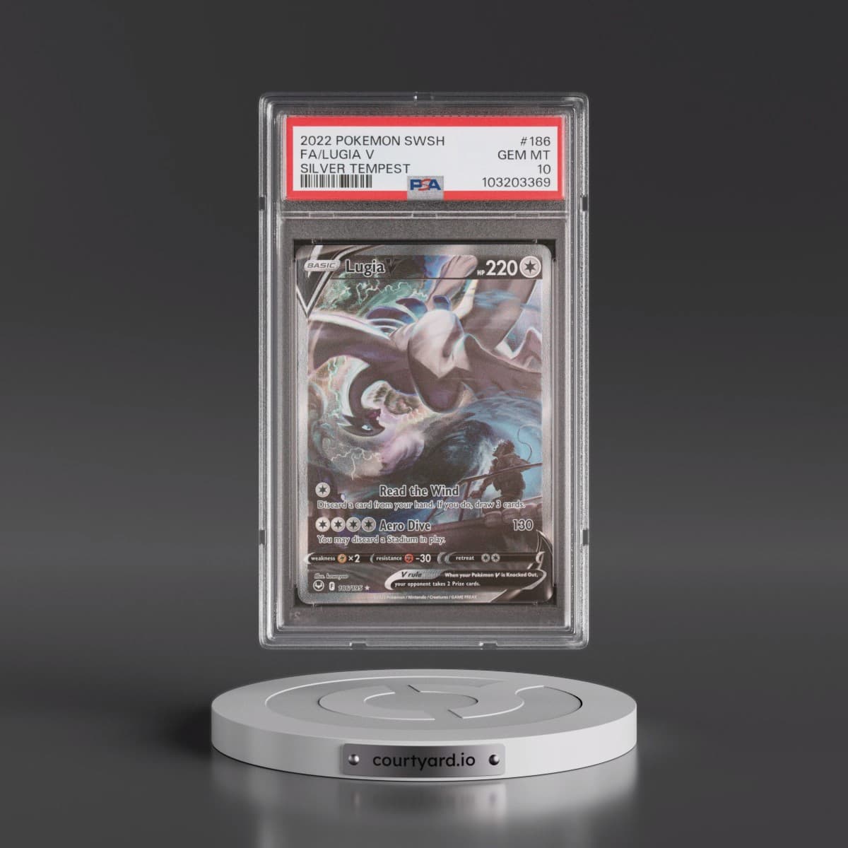2022 Pokémon Sword & Shield Silver Tempest #186 Lugia V - Holo Full Art (PSA 10 GEM MINT)