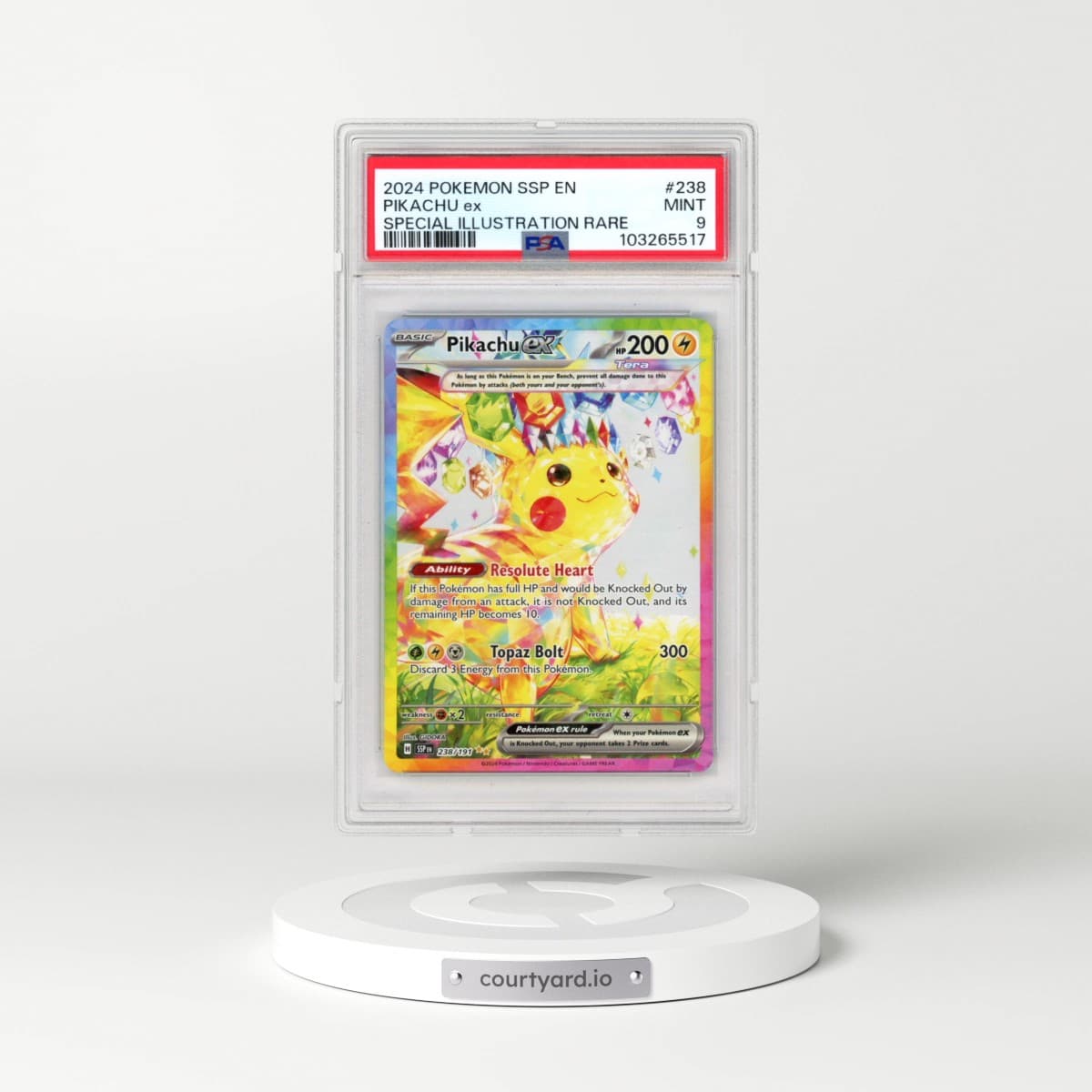 2024 Pokémon Ssp EN-Surging Sparks #238 Pikachu EX - Holo Special Illustration Rare (PSA 9 MINT)