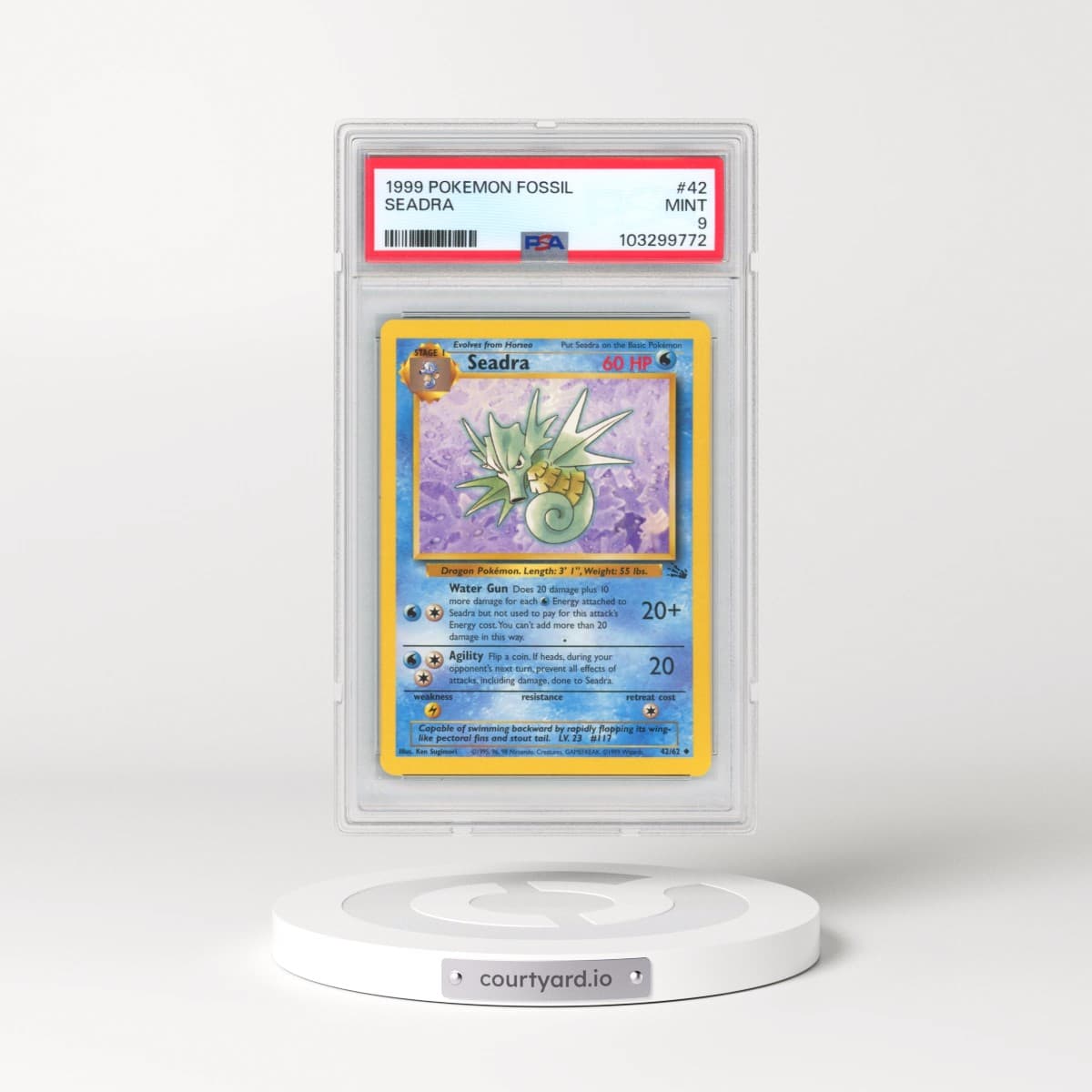 1999 Pokémon Fossil #42 Seadra (PSA 9 MINT)