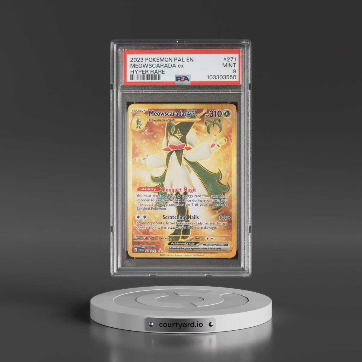 2023 Pokémon Pal EN-Paldea Evolved #271 Meowscarada EX - Holo Hyper Rare (PSA 9 MINT)