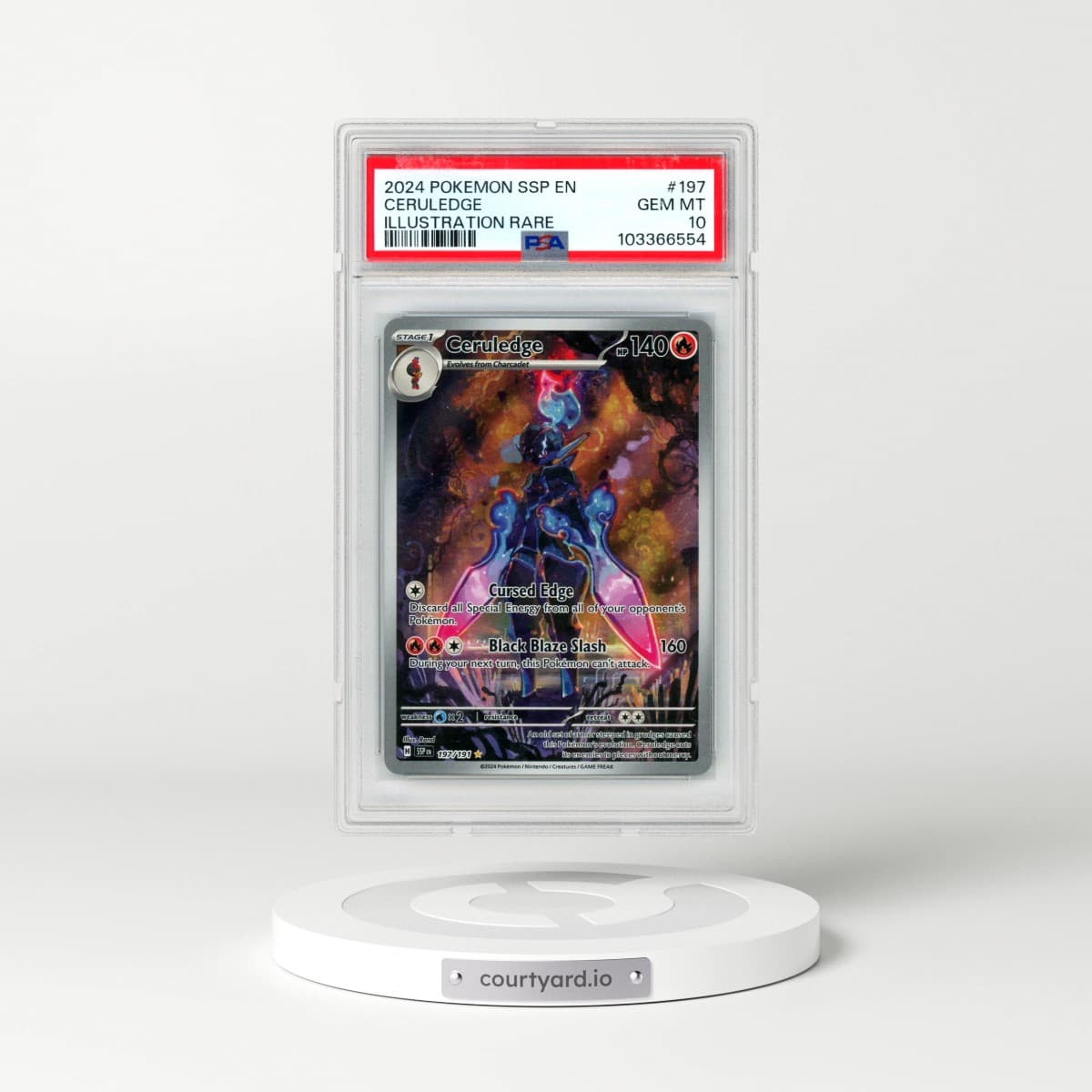 2024 Pokémon Ssp EN-Surging Sparks #197 Ceruledge - Illustration Rare (PSA 10 GEM MINT)