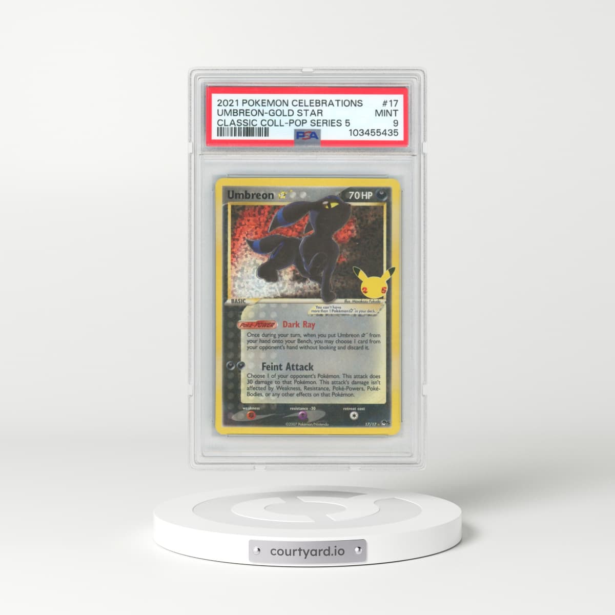 2021 Pokémon Celebrations Classic Collection #17 Umbreon-Gold Star (PSA 9 MINT)