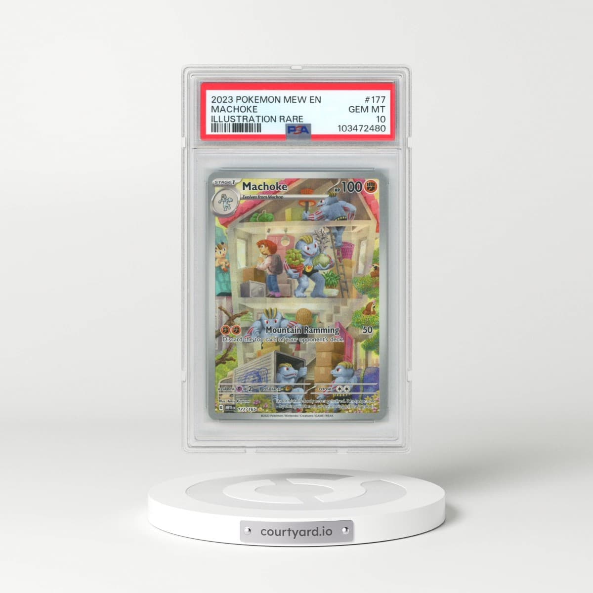 2023 Pokémon Mew EN-151 #177 Machoke - Illustration Rare (PSA 10 GEM MINT)