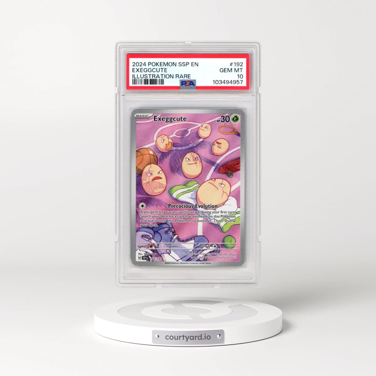 2024 Pokémon Ssp EN-Surging Sparks #192 Exeggcute - Illustration Rare (PSA 10 GEM MINT)