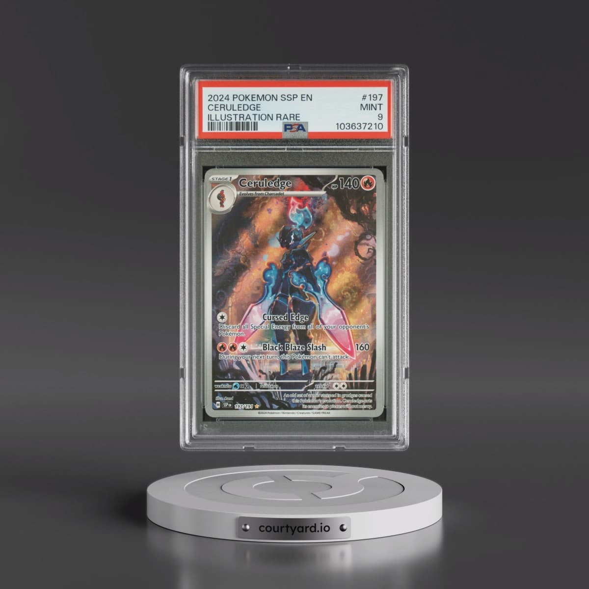 2024 Pokémon Ssp EN-Surging Sparks #197 Ceruledge - Illustration Rare (PSA 9 MINT)
