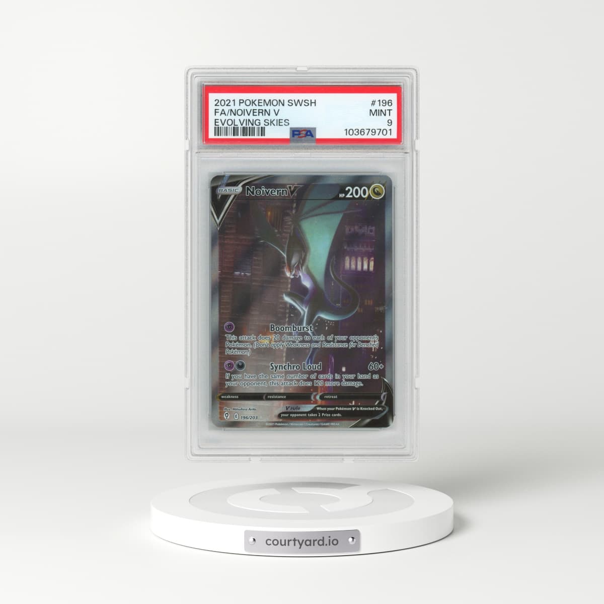 2021 Pokémon Sword & Shield Evolving Skies #196 Noivern V - Holo Full Art (PSA 9 MINT)