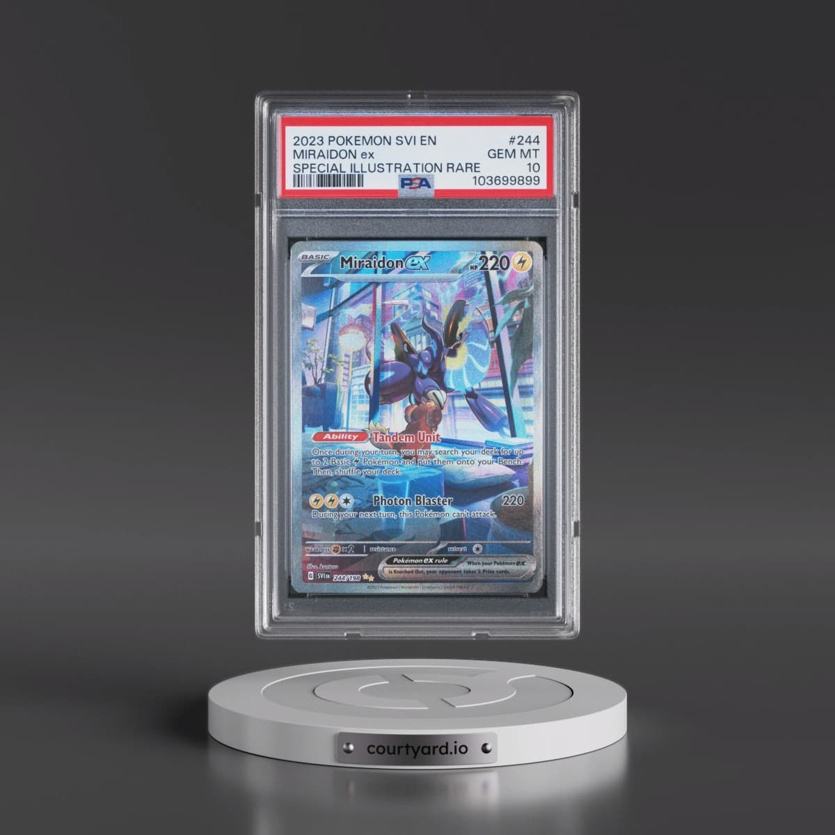 2023 Pokémon Svi EN-Scarlet & Violet #244 Miraidon EX - Holo Special Illustration Rare (PSA 10 GEM MINT)