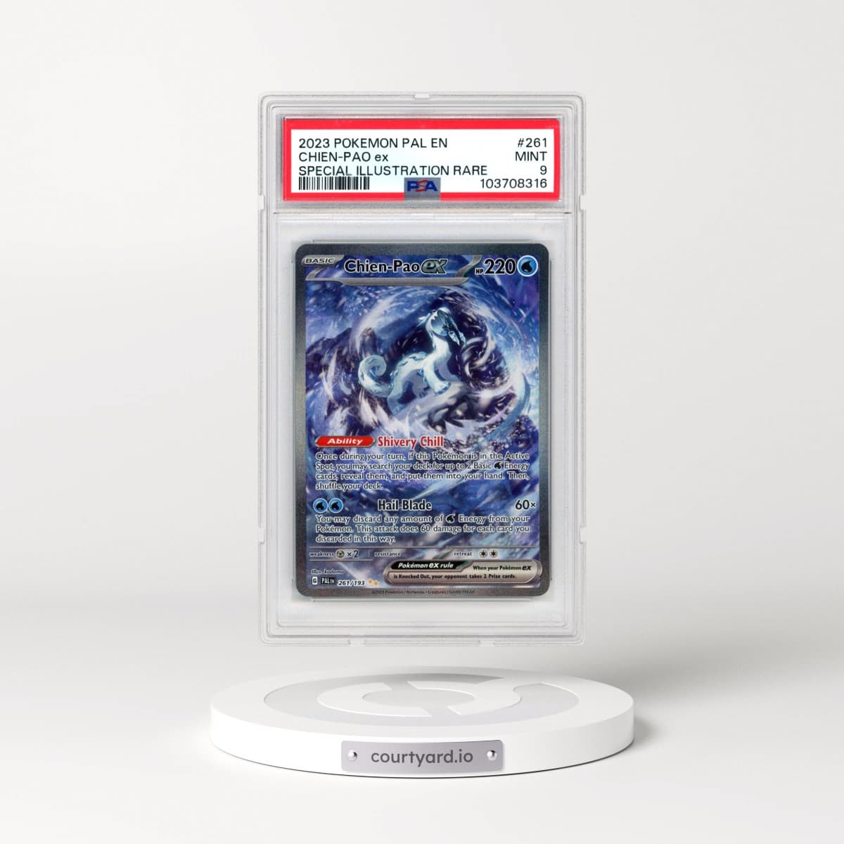2023 Pokémon Pal EN-Paldea Evolved #261 Chien-Pao EX - Holo Special Illustration Rare (PSA 9 MINT)