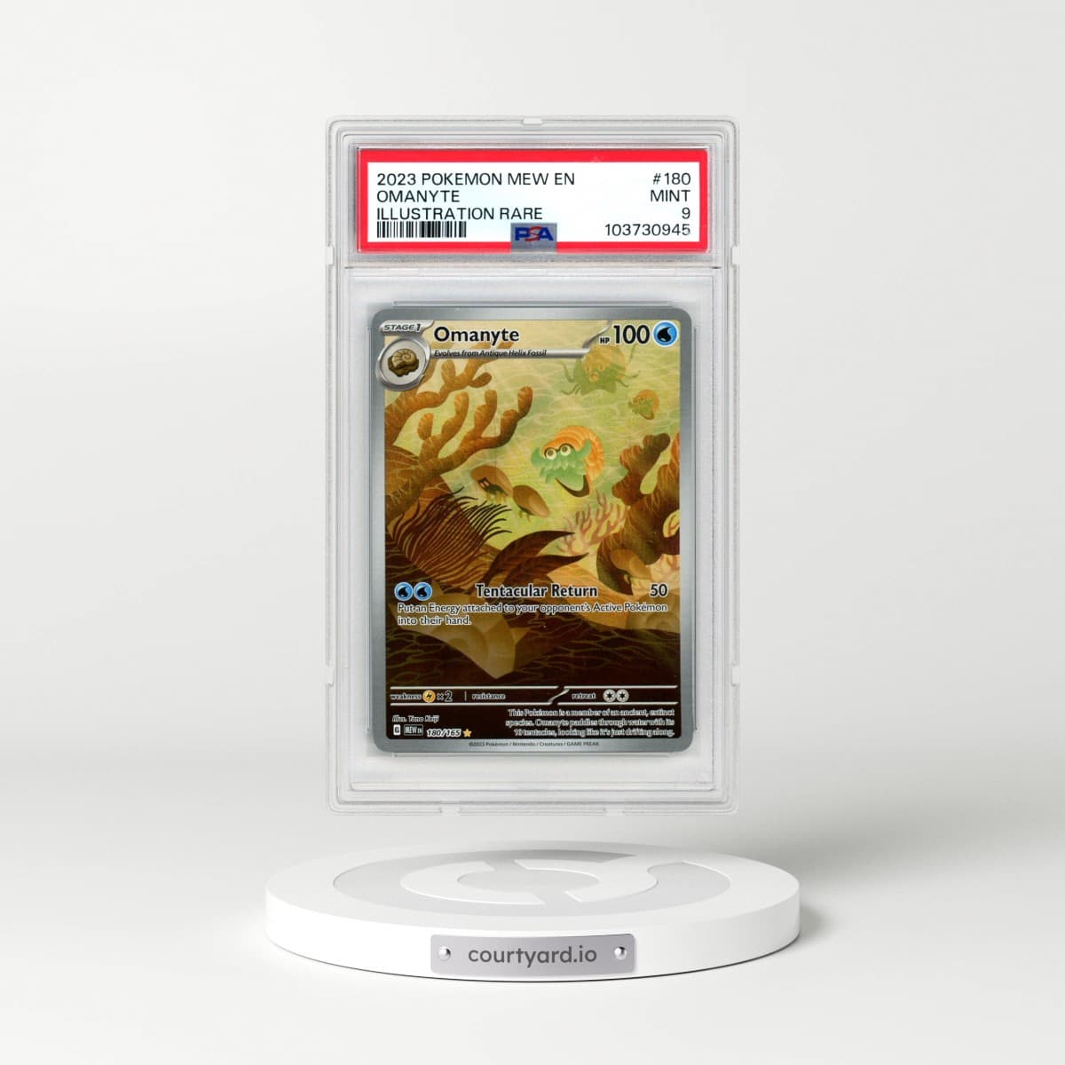 2023 Pokémon Mew EN-151 #180 Omanyte - Illustration Rare (PSA 9 MINT)