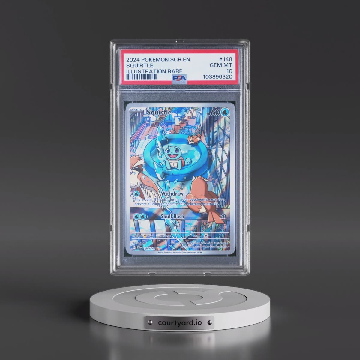 2024 Pokémon Scr EN-Stellar Crown #148 Squirtle - Illustration Rare (PSA 10 GEM MINT)