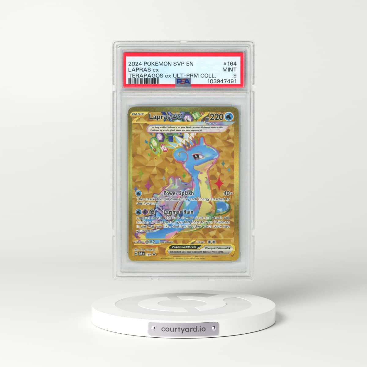 2024 Pokémon Svp EN-SV Black Star Promo #164 Lapras EX - Holo Terapagos EX Ultra-Premium Collection (PSA 9 MINT)