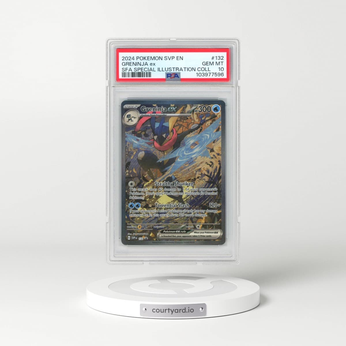 2024 Pokémon Svp EN-SV Black Star Promo #132 Greninja EX - Holo Shrouded Fable Special Illustration Collection (PSA 10 GEM MINT)