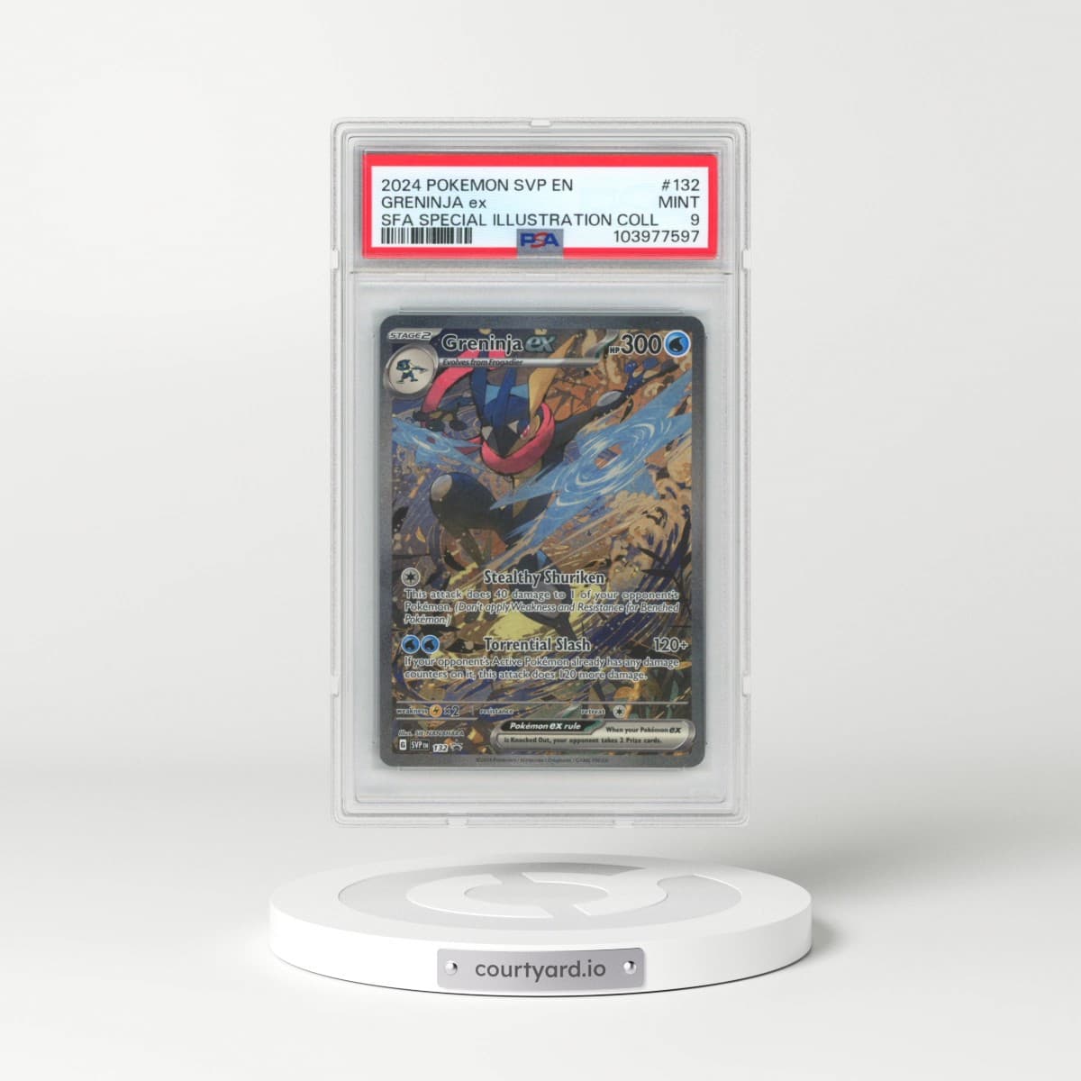 2024 Pokémon Svp EN-SV Black Star Promo #132 Greninja EX - Holo Shrouded Fable Special Illustration Collection (PSA 9 MINT)
