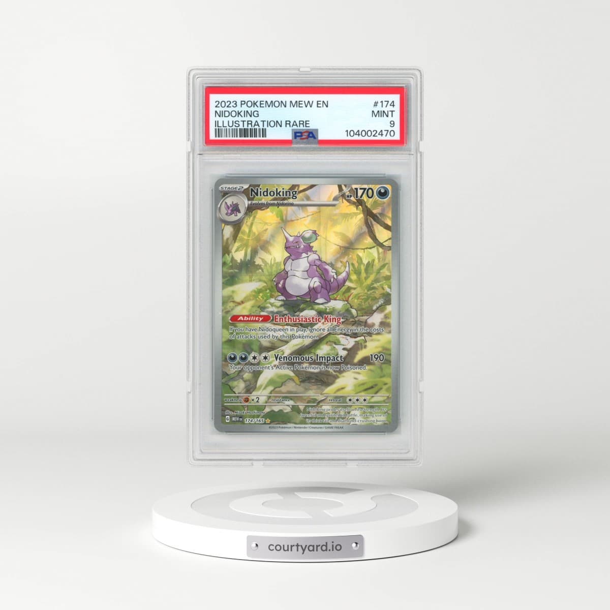2023 Pokémon Mew EN-151 #174 Nidoking - Illustration Rare (PSA 9 MINT)