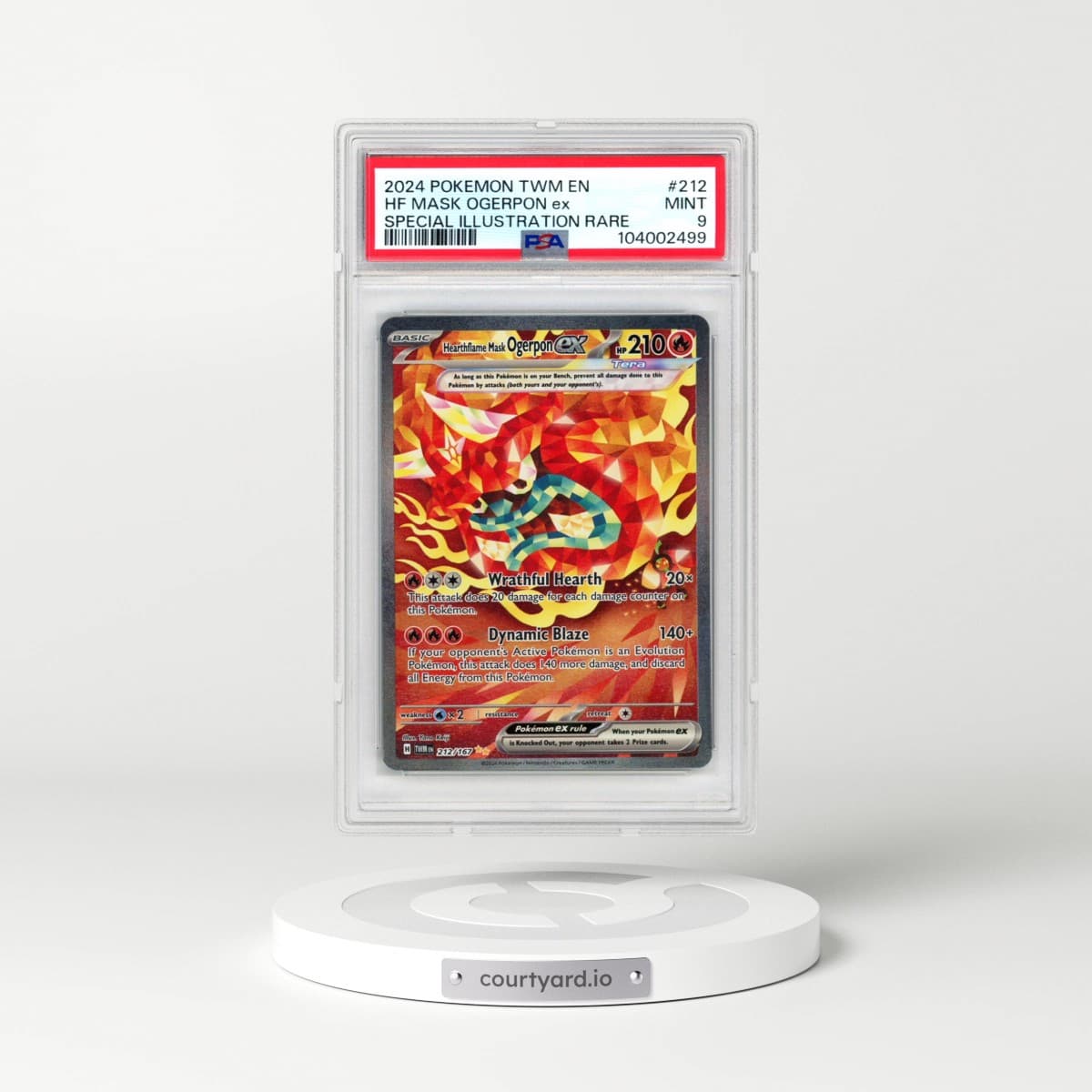 2024 Pokémon Twm EN-Twilight Masquerade #212 Hearthflame Mask Ogerpon EX - Holo Special Illustration Rare (PSA 9 MINT)