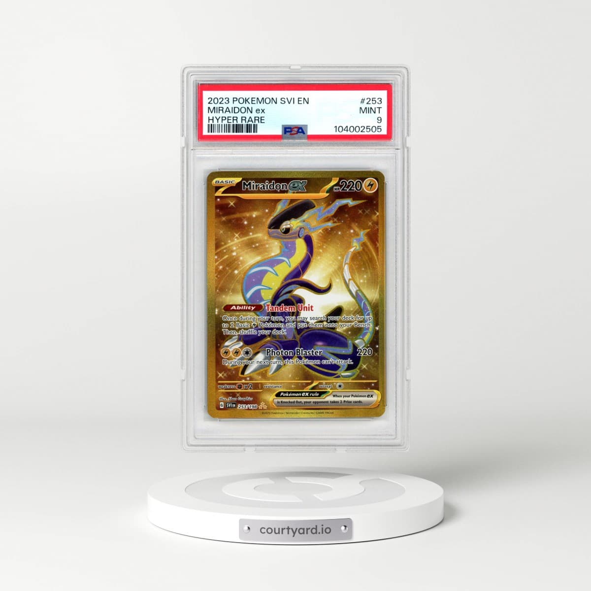 2023 Pokémon Svi EN-Scarlet & Violet #253 Miraidon EX - Holo Hyper Rare (PSA 9 MINT)
