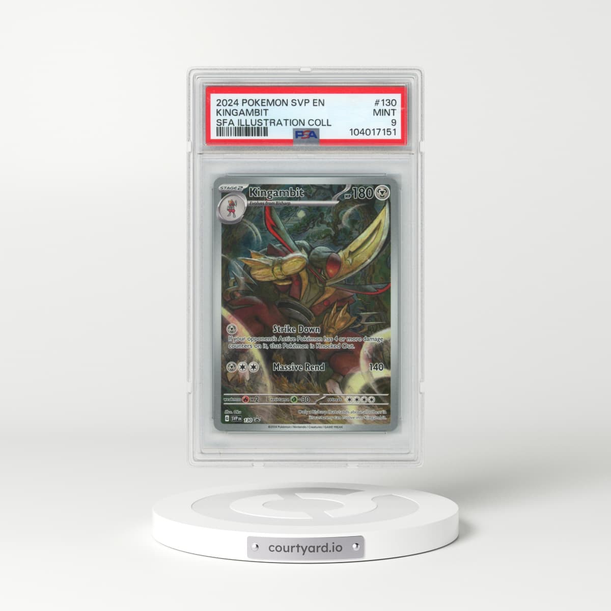 2024 Pokémon Svp EN-SV Black Star Promo #130 Kingambit - Shrouded Fable Illustration Collection (PSA 9 MINT)